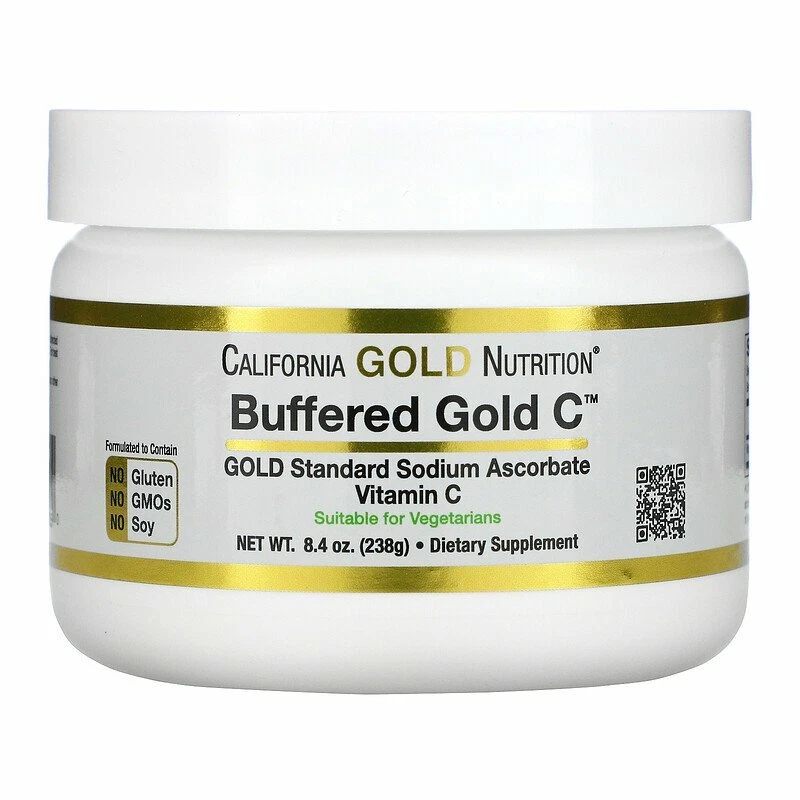California Gold Nutrition, Buffered Gold C, Non-Acidic Vitamin C Powder Sodium