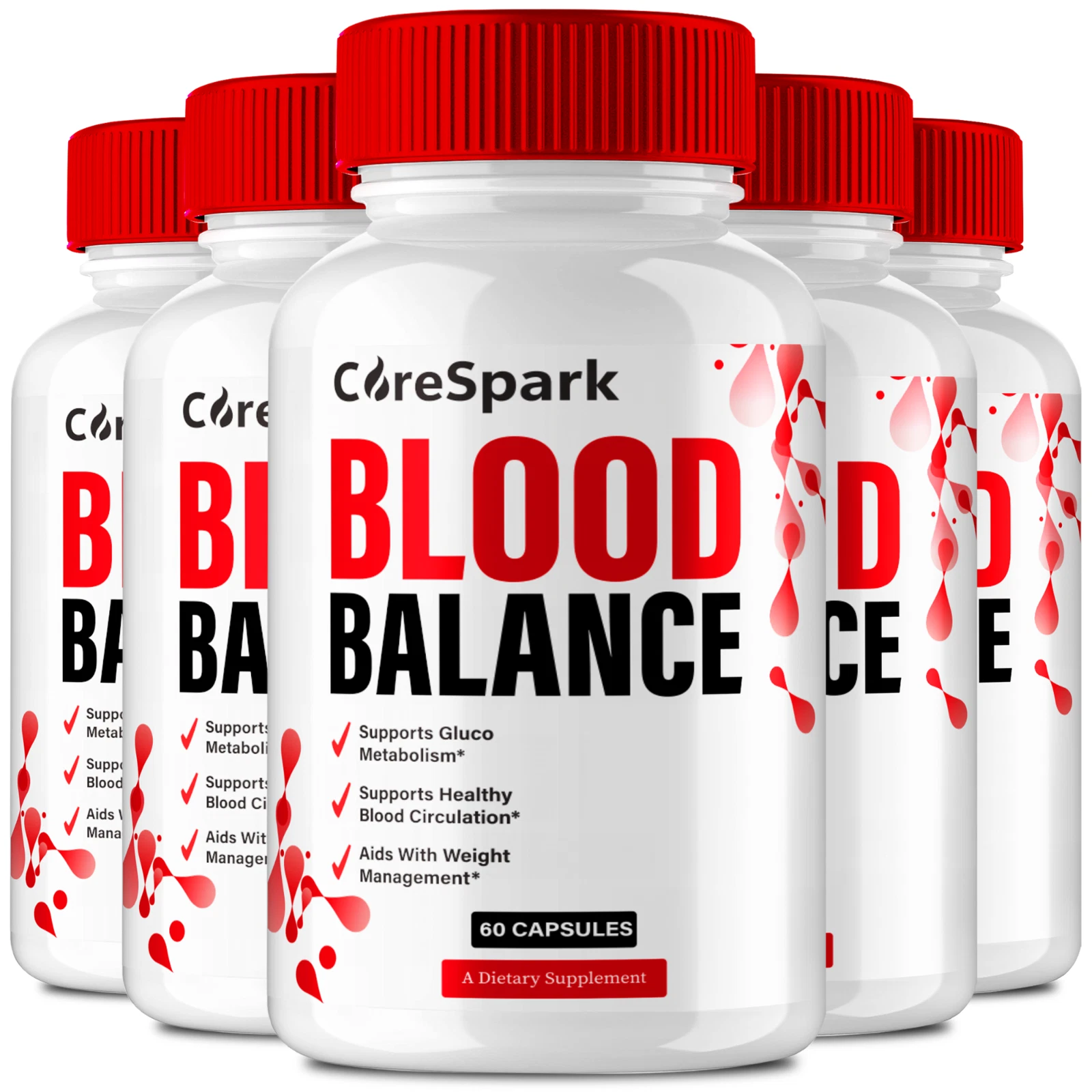 (5 Pack) CoreSpark Blood Balance Capsules, Healthy Circulation & Stable Levels