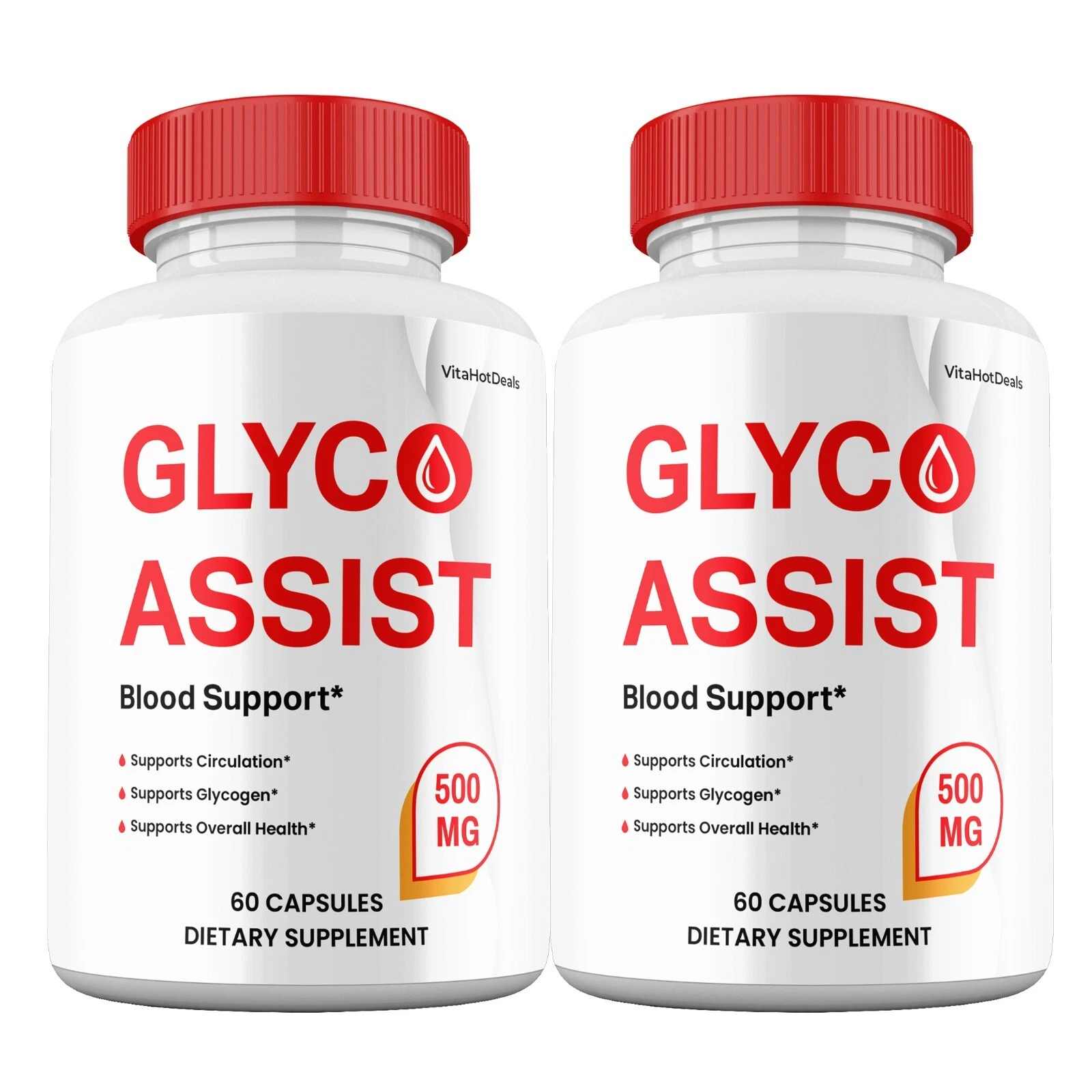 Glyco Assist Capsules, Glyco Supplement Max Strength, GlycoAssist Pills (2 Pack)