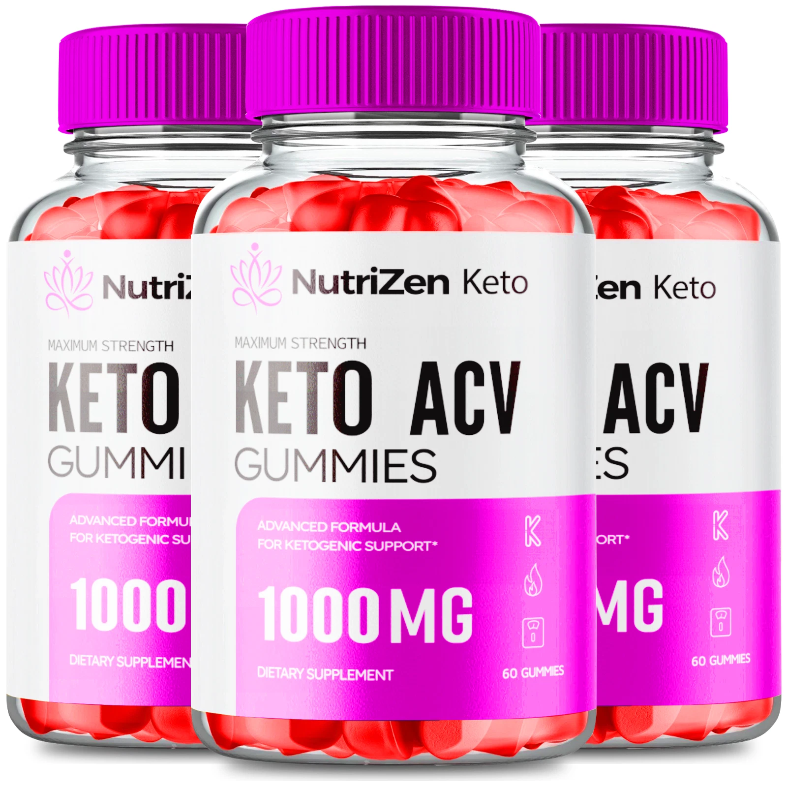 (3 Pack) Nutrizen Keto Gummies, Nutrizen ACV Gummies Weight Loss (180 Gummies)