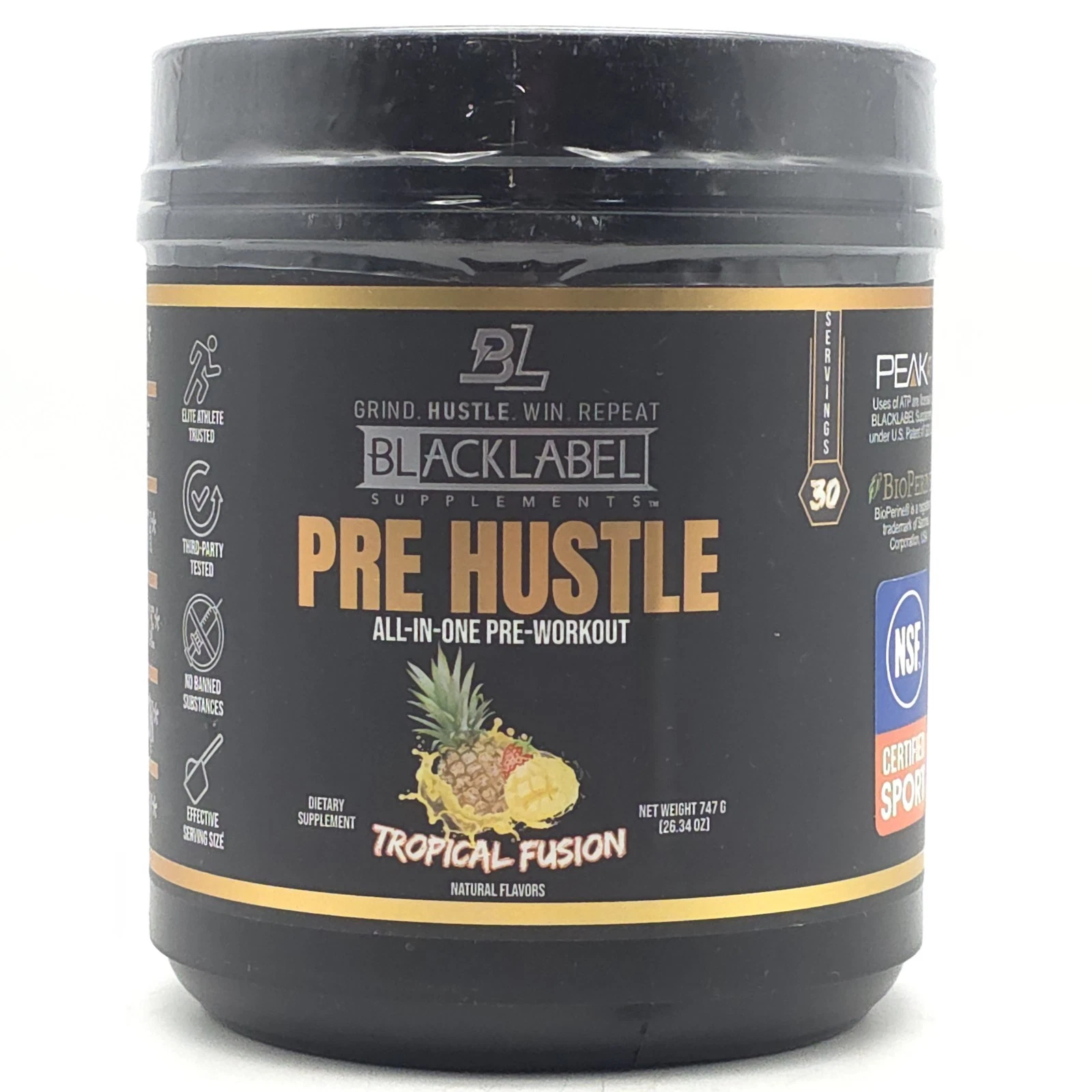 Blacklabel Supplements Pre Hustle V3 Pre-workout Tropical Fusion NSF Certified