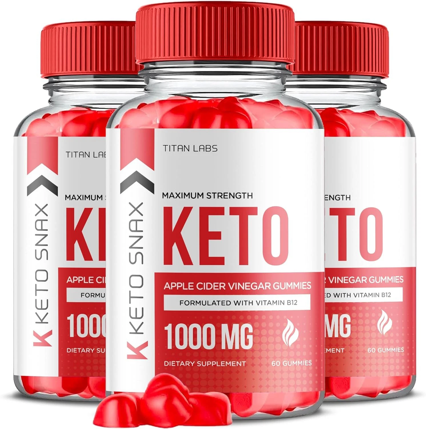 (3 Pack) Keto Snax ACV Gummies, Keto Snax Apple Cider Vinegar Keto (180 Gummies)