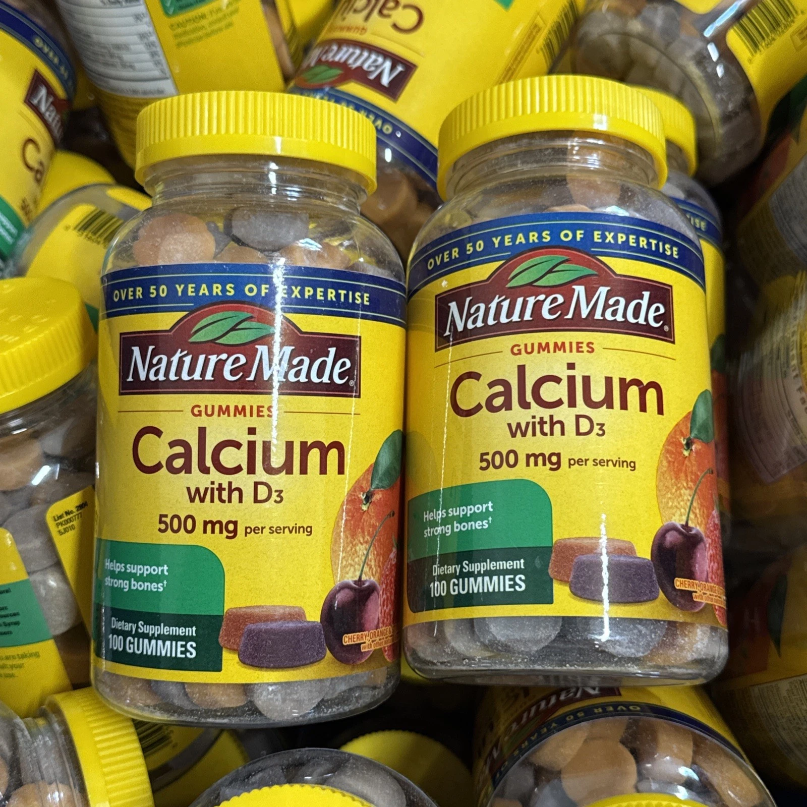 (2) Nature Made Calcium w/Vitamin D3 500mg Strong Bones 100Ct Gummies Exp 02/26