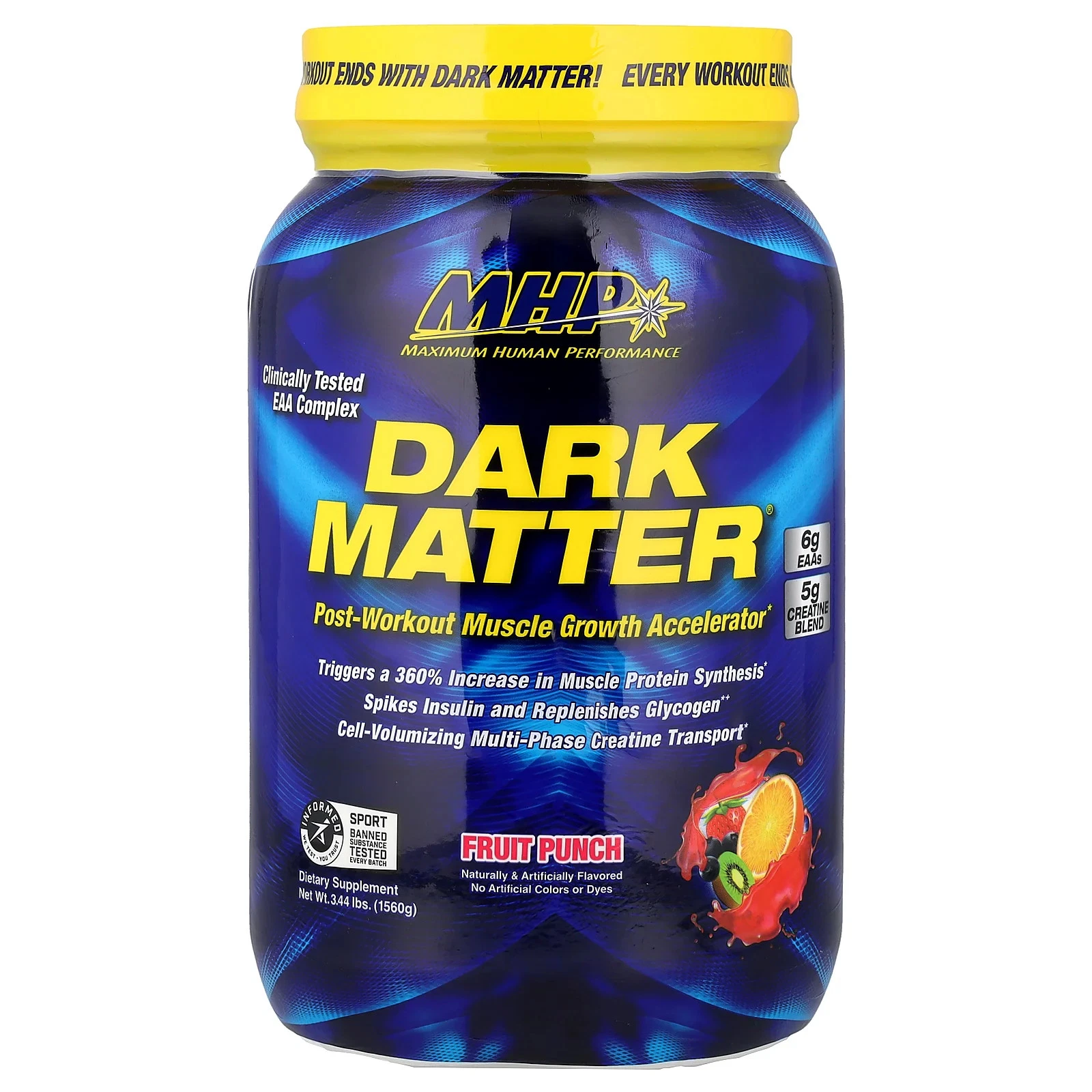 Dark Matter®, Post-Workout Muscle Growth Accelerator, Fruit Punch, 3.44 lbs