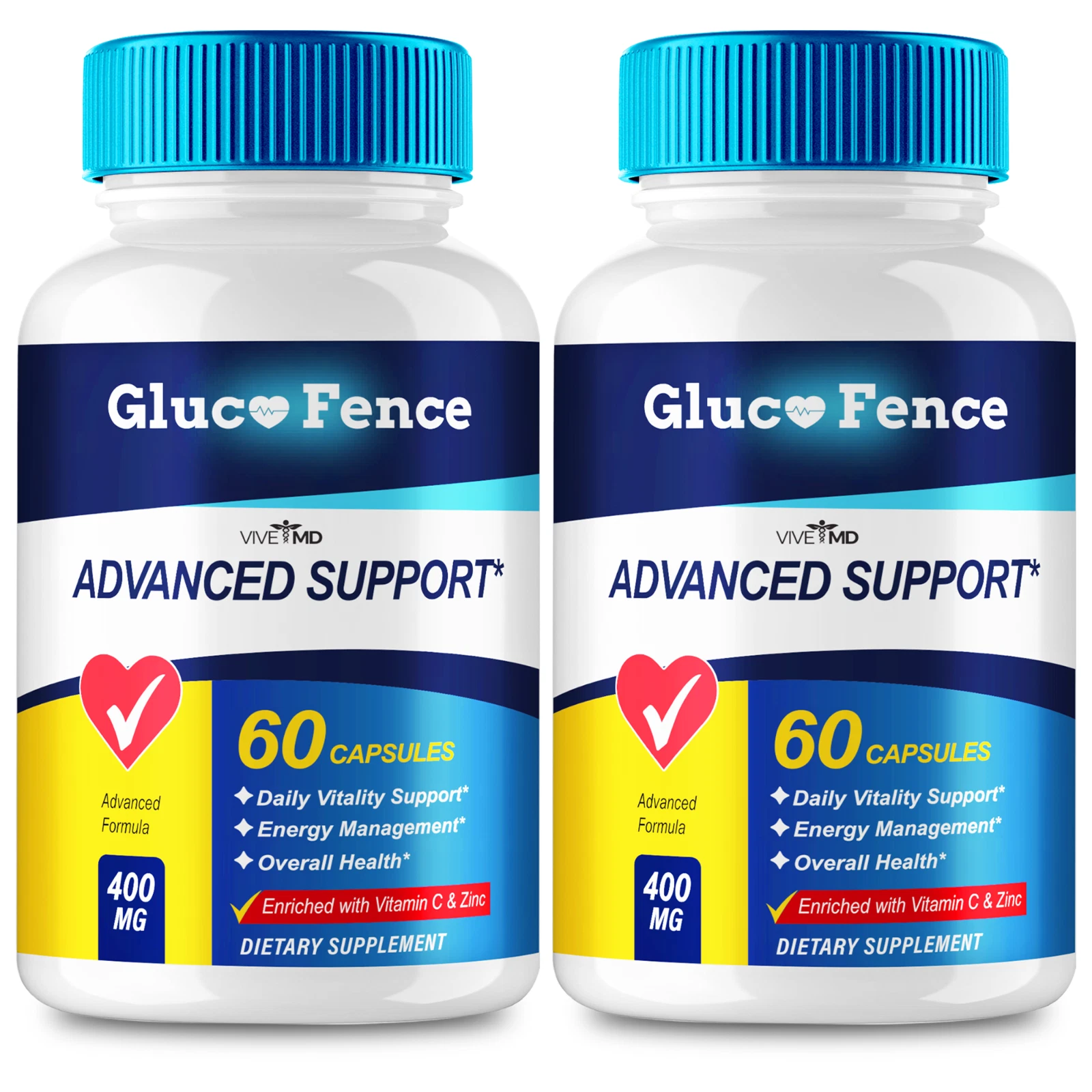 (2 Pack) GlucoFence Blood Capsules Gluco Fence Healthy Blood Pills (120 Capsules