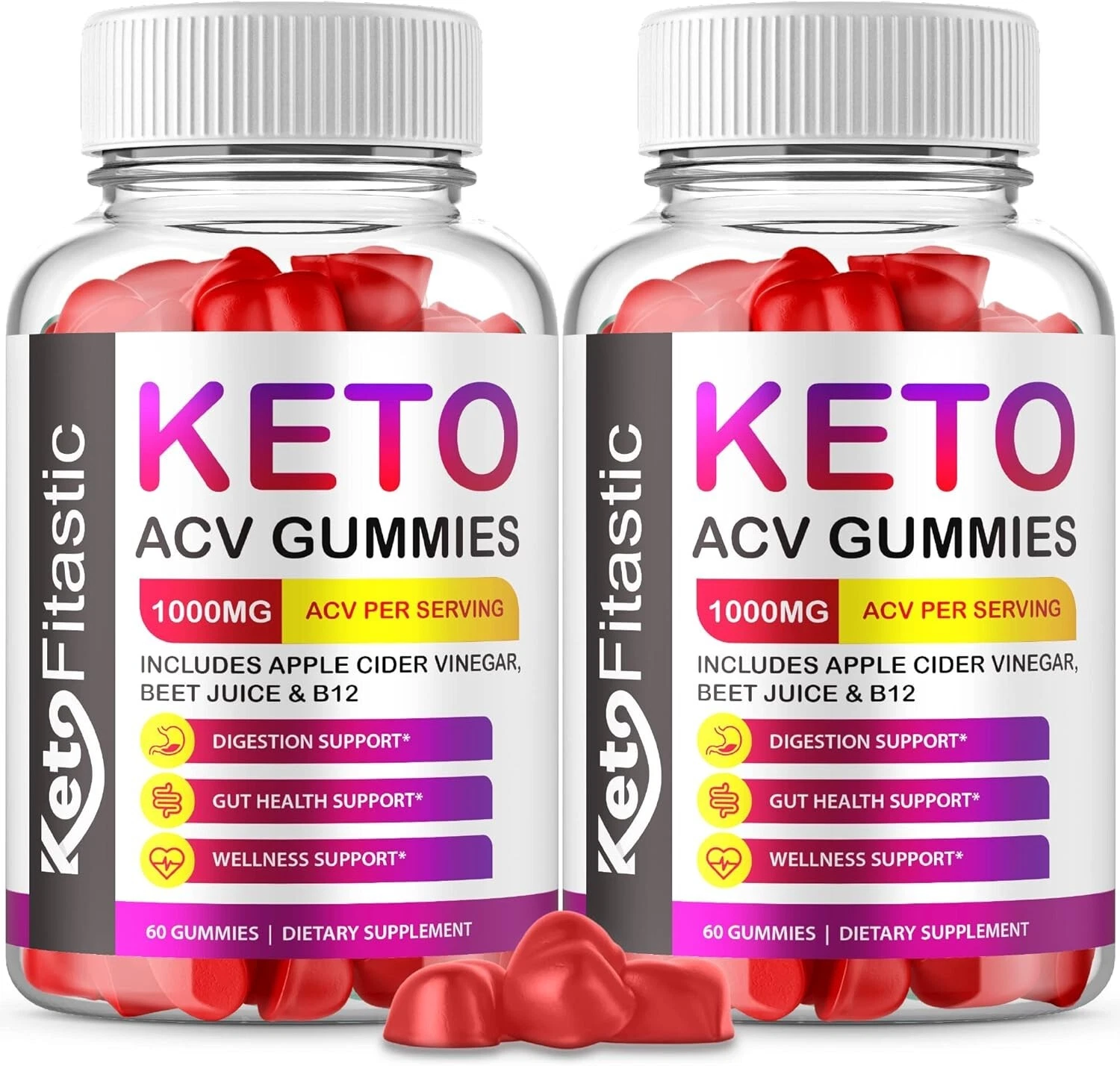 (2 Pack) Keto Fitastic ACV Gummies Weight Loss - 120 Gummies