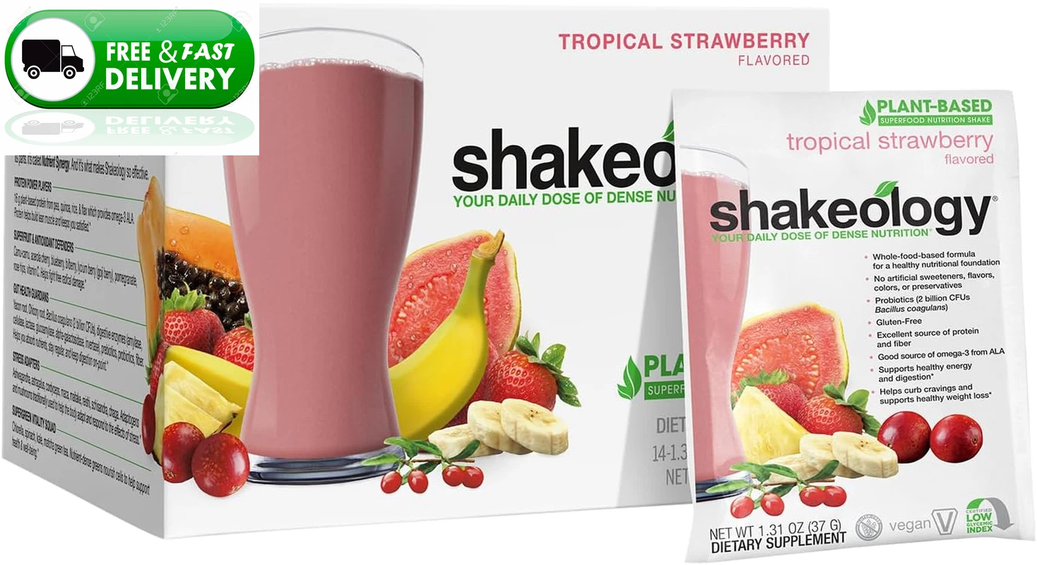 ✨ Shakeology Vegan Strawberry Protein 16g Superfood Blend GlutenFree 14Servings