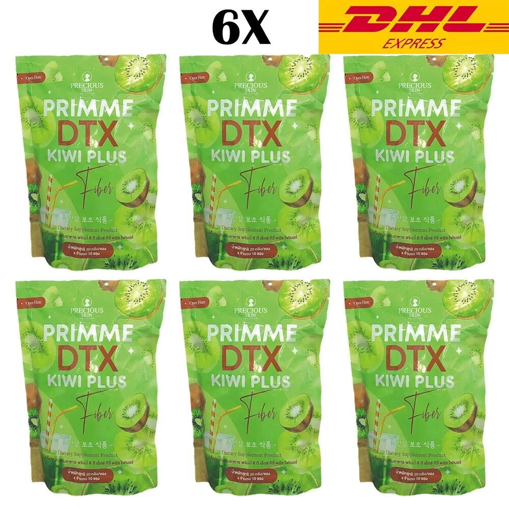 Primme DTX Kiwi Plus Fiber Powder Detox Control Fat Weight Management 6X