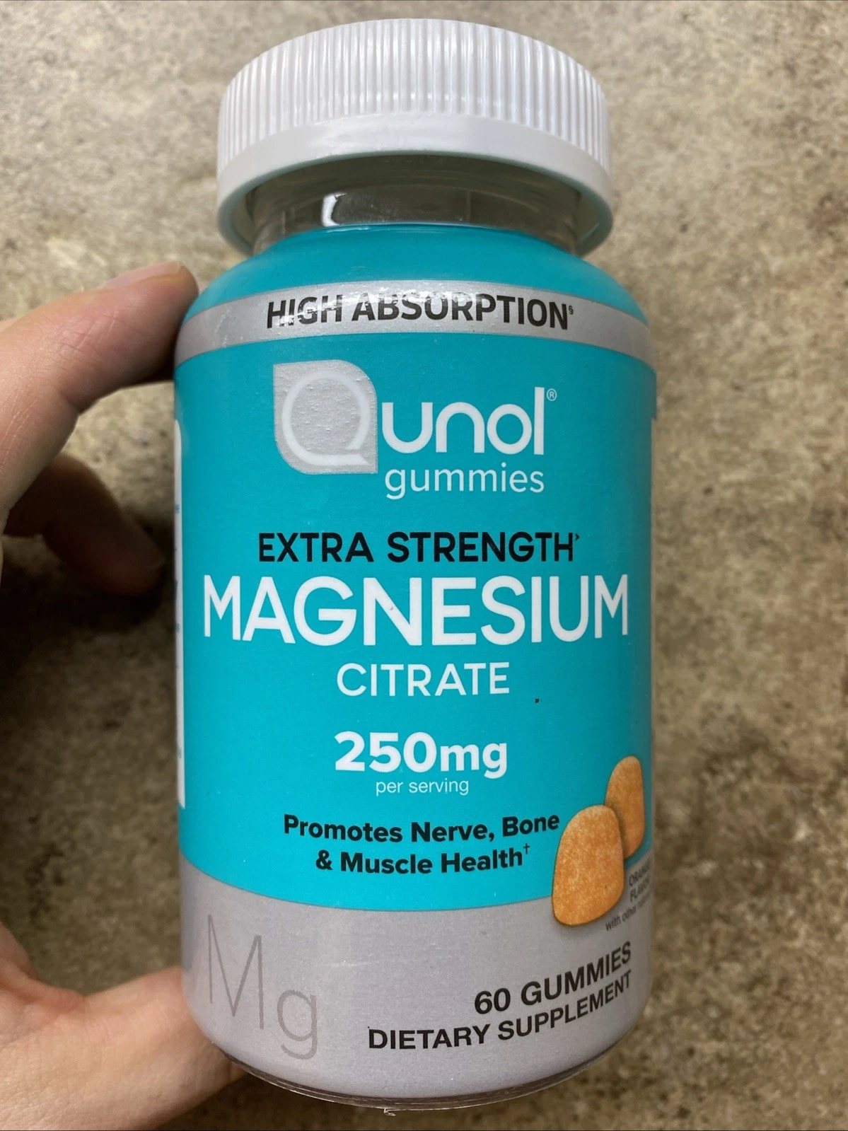 Qunol Magnesium 250mg Gummies 60ct for Nerve, Muscle & Joint Support