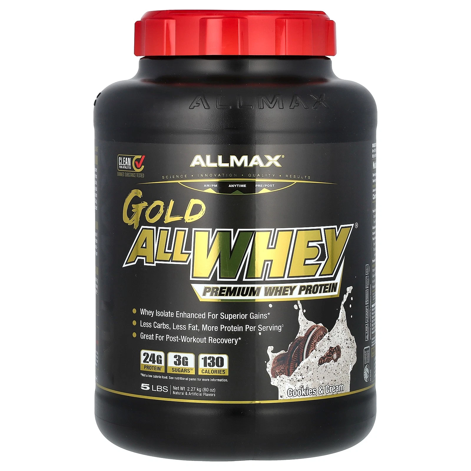 GOLD ALLWHEY®, Premium Whey Protein, Cookies & Cream, 5 lbs (2.27 kg)