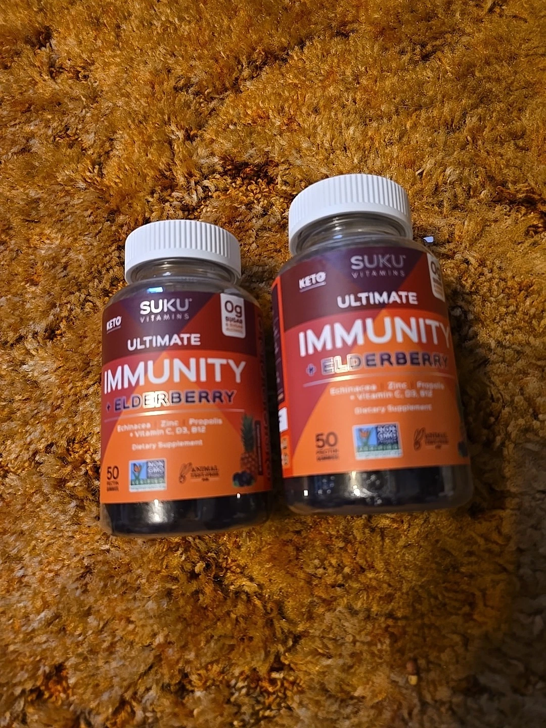 2 X SUKU Vitamins Ultimate Immunity + Elderberry Blueberry Pineapple -- 50 Pecti