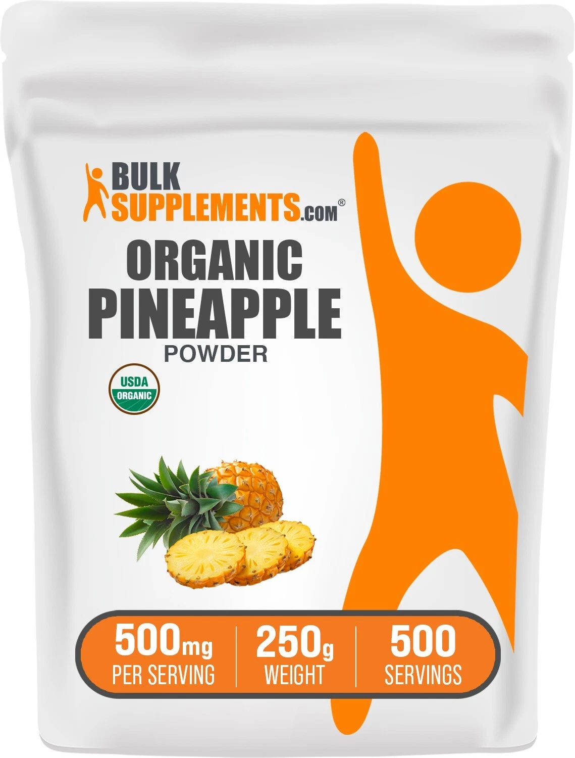 BulkSupplements Organic Pineapple Powder 250g - 500mg Per Serving
