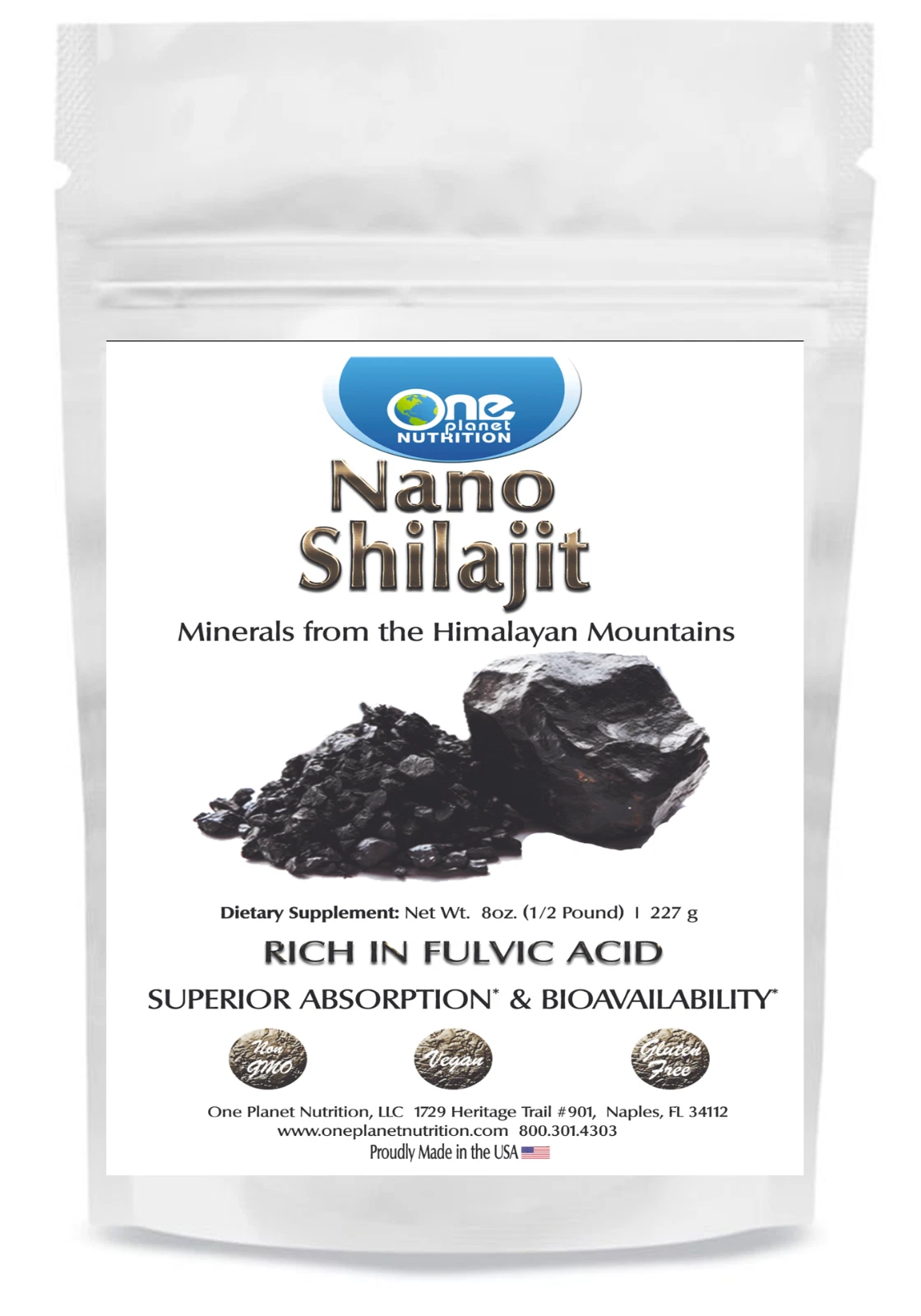 One Planet Nutrition Nano Fulvic Acid Powder - 8 oz (227 Servings)