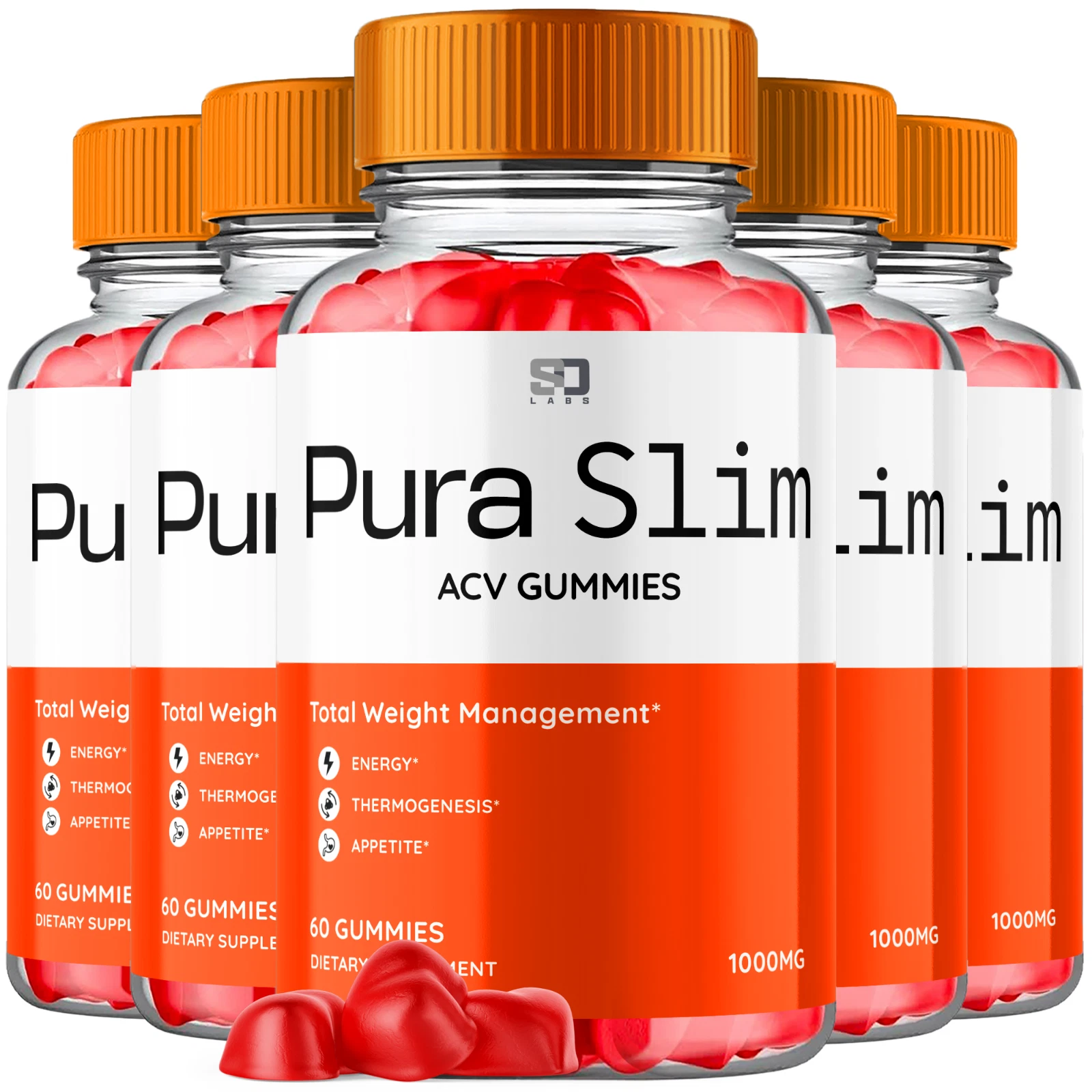 Pura Slim ACV Gummies Total Weight Management & Boosts Energy (5 Pack)