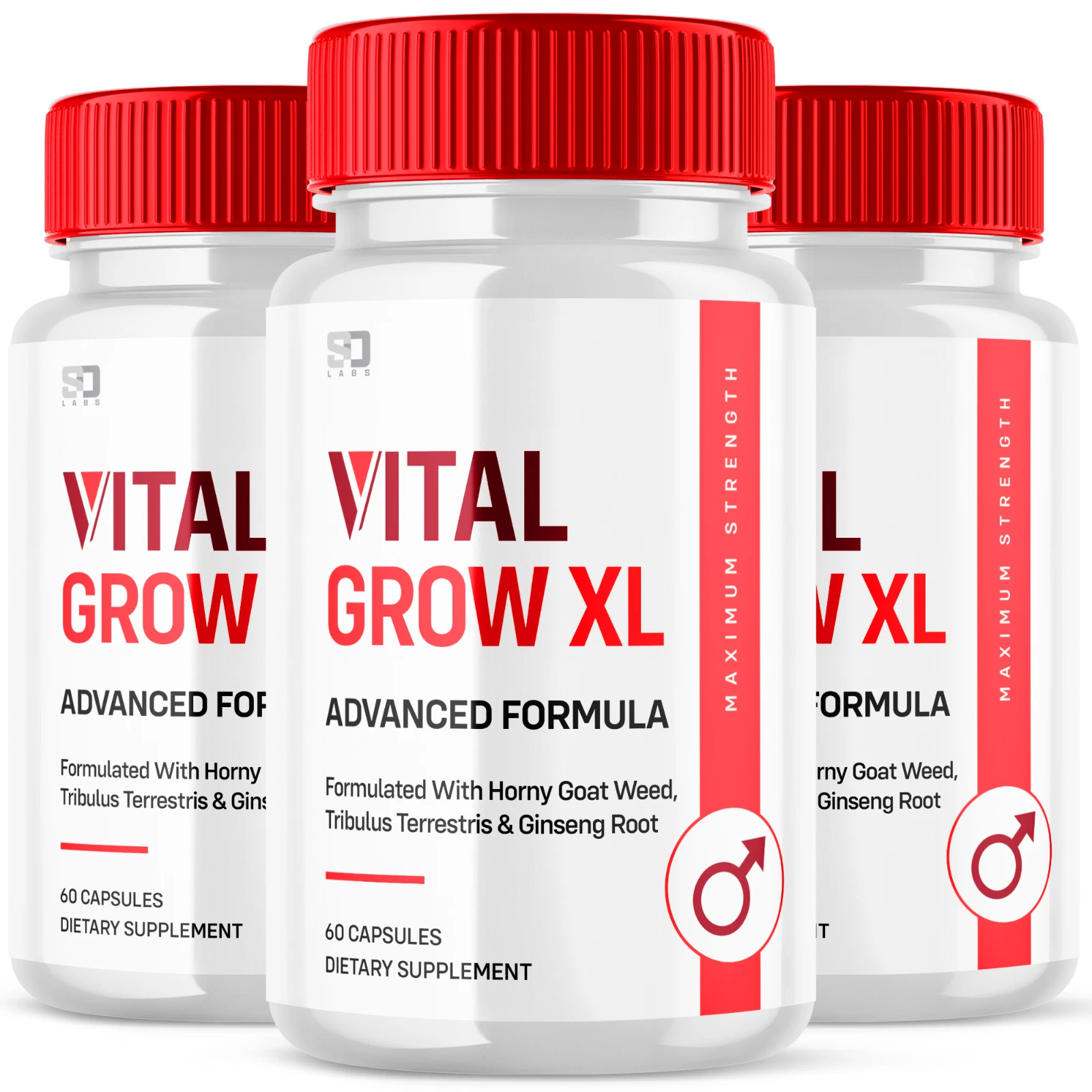 (3 Pack) Vital Grow XL Male Pills - Maximize Energy, Vitality & Stamina 180ct
