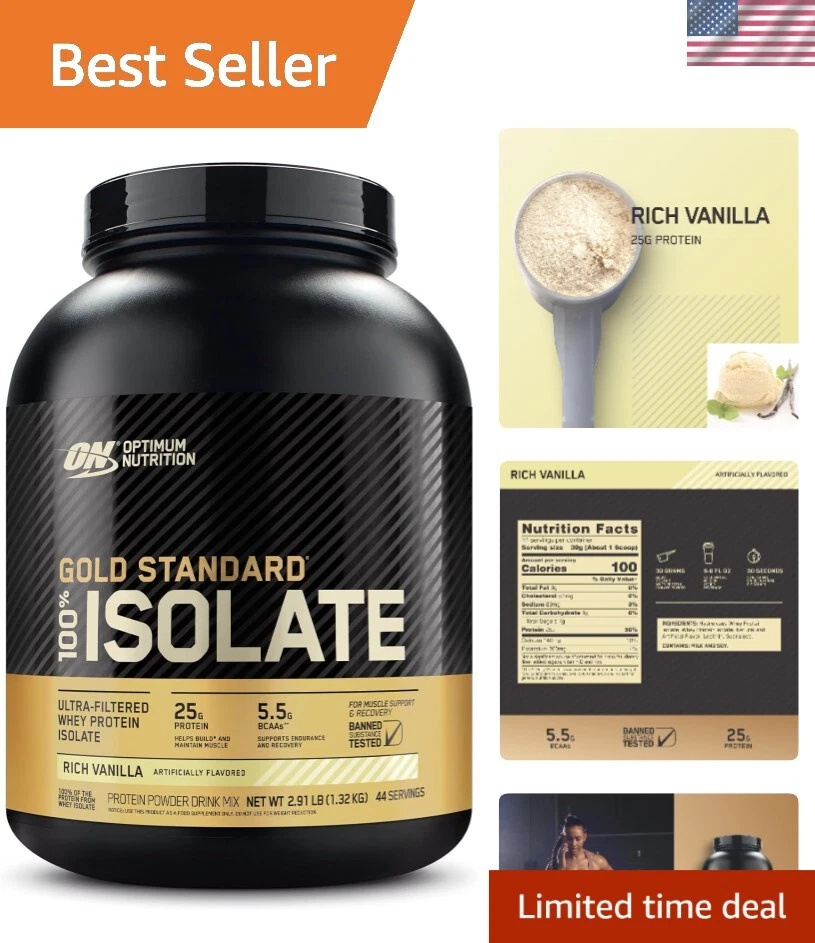 Fast Digesting Gold Standard Whey Isolate - 2.91 lbs of Rich Vanilla Goodness