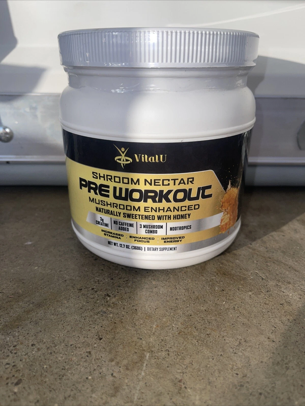 VitalU - Shroom Nectar, Pre-Workout - Mushroom Enhanced, Sweetened - 12.7 Oz.