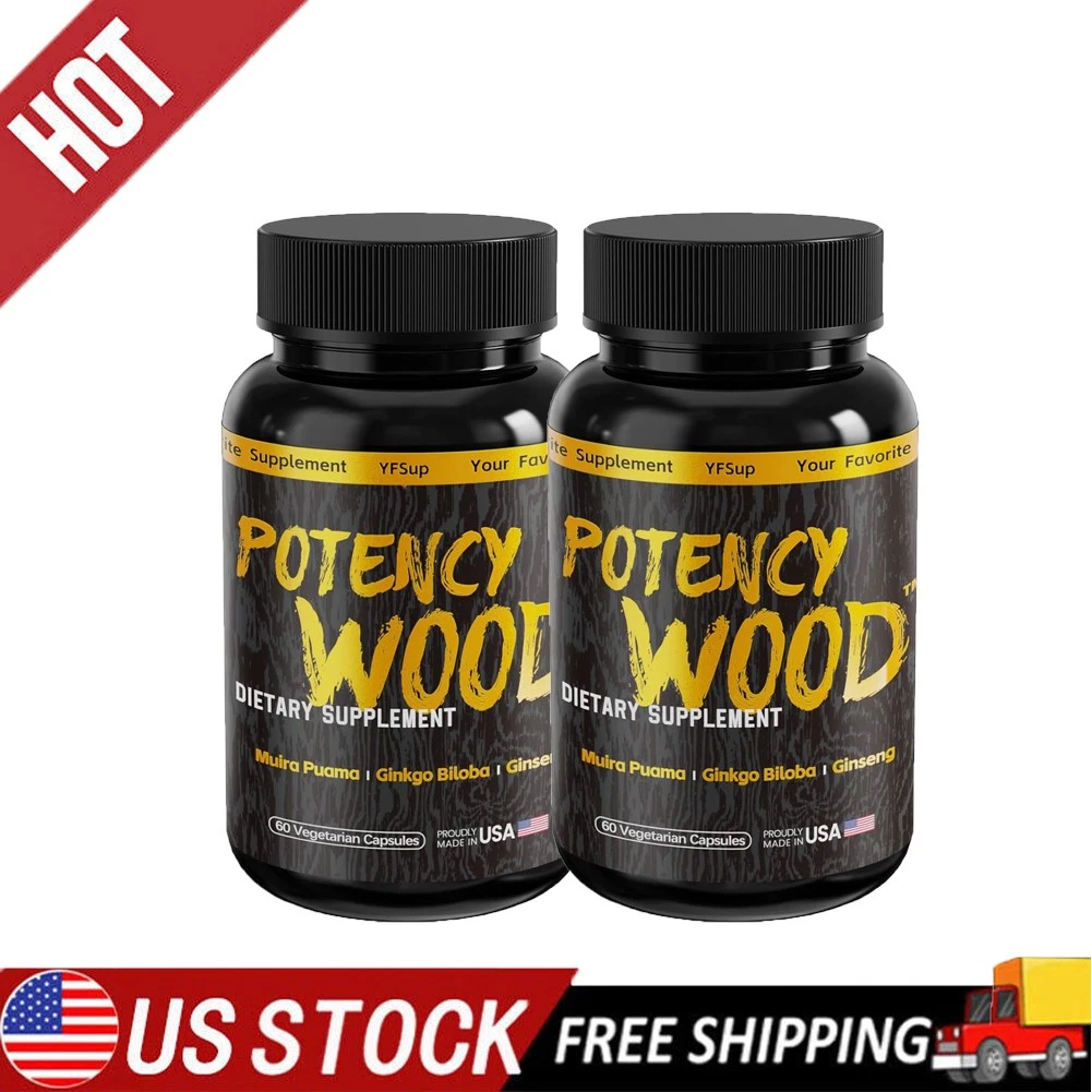 Potency Wood Ginseng Ashwagandha Ginkgo Tribulus | Herbal Supplements | 2 Packs