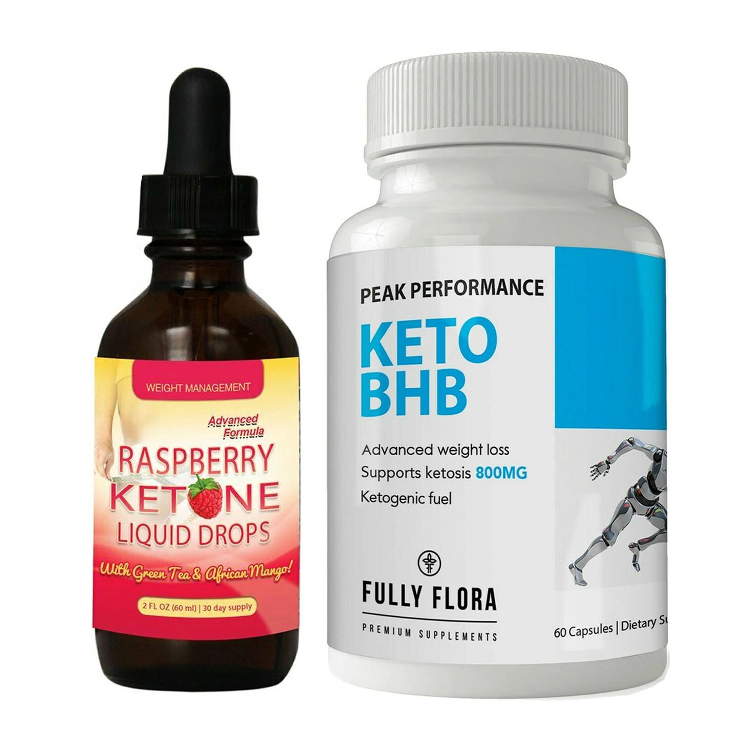 Raspberry Ketone Weight Loss Drops Keto BHB Diet Fat Burn Caps Free Shipping