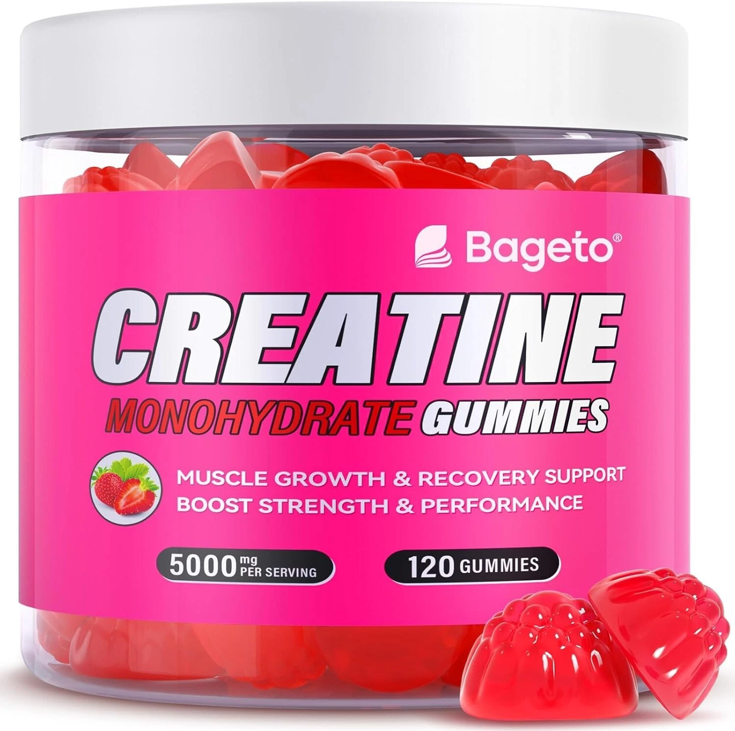 Creatine Monohydrate Gummies Strength & Athletic Performance 5g 120 Gummy USA