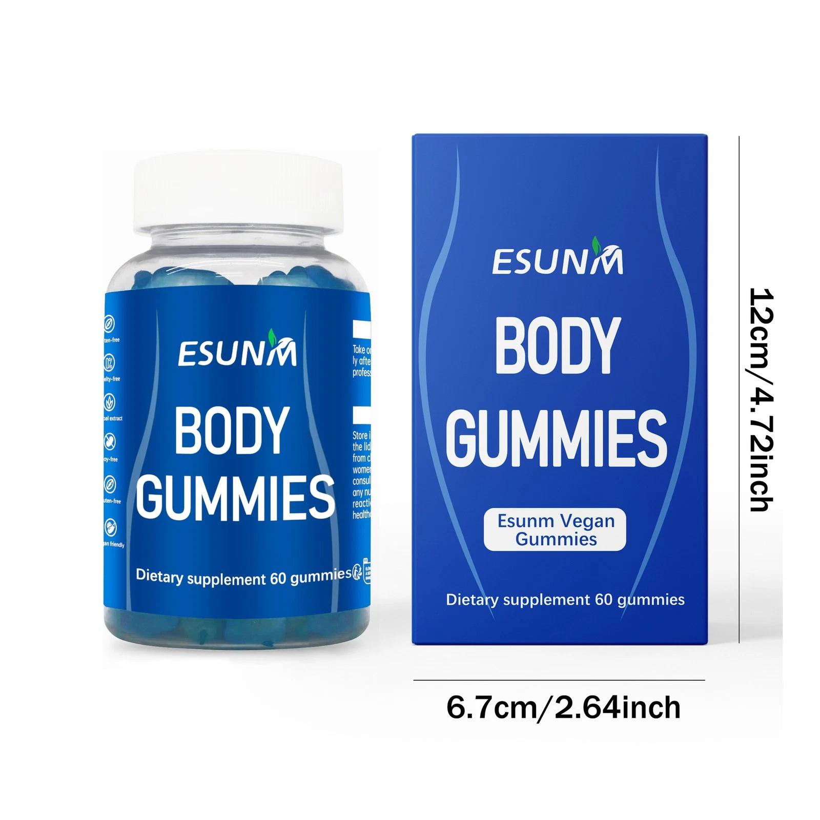 ESUNM Body Gummies 60 Count – Herbal Dietary Supplement Vegan Gluten-Free