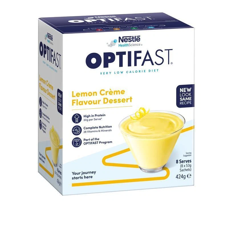 4 x Optifast VLCD Lemon Creme Dessert 53g x 8
