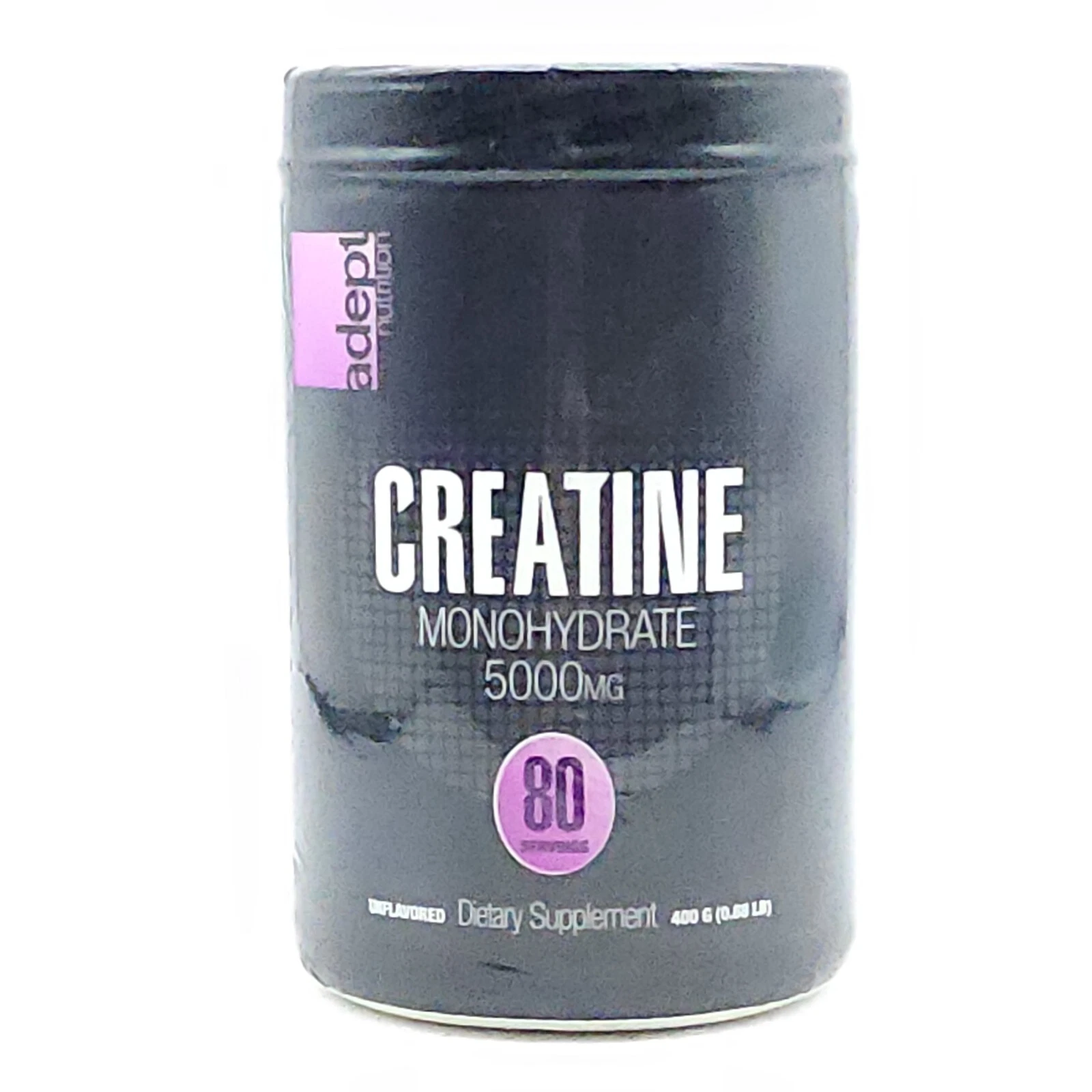 Creatine Monohydrate Powder 400g 80 Servings Unflavored Creatine Adept Nutrition