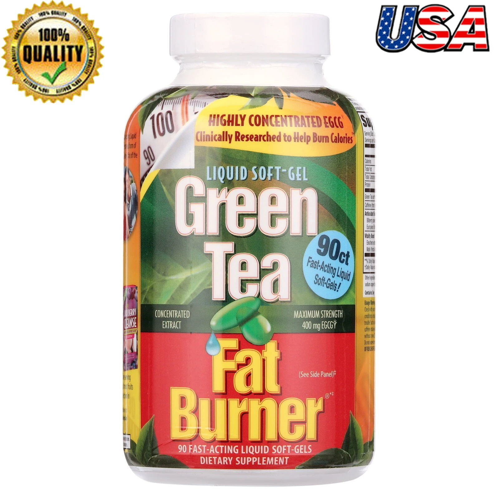 90 Capsules Green Tea Weight Loss Supplement Supply Antioxidant Protection