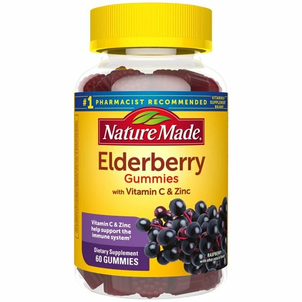Nature Made Elderberry Gummies with Vitamin C & Zinc- 60 Count