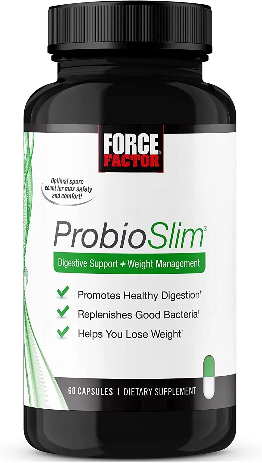 Force Factor ProbioSlim Probiotic Supplement Weight Loss Pills (60 Caps)