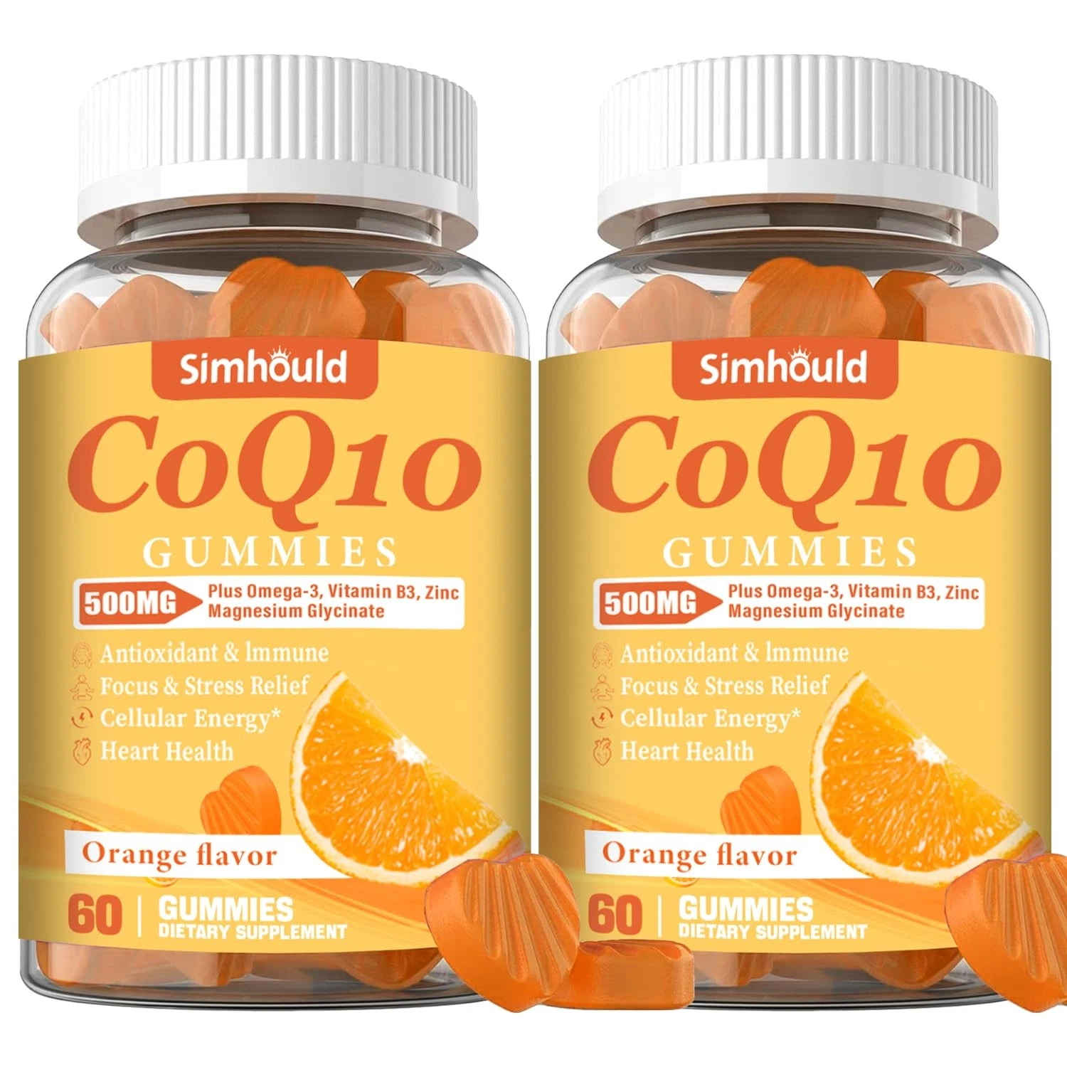 2 Pack CoQ10 500MG Gummies - Plus Omega-3, Magnesium, Vitamin B3 & Zinc - 3X Bet