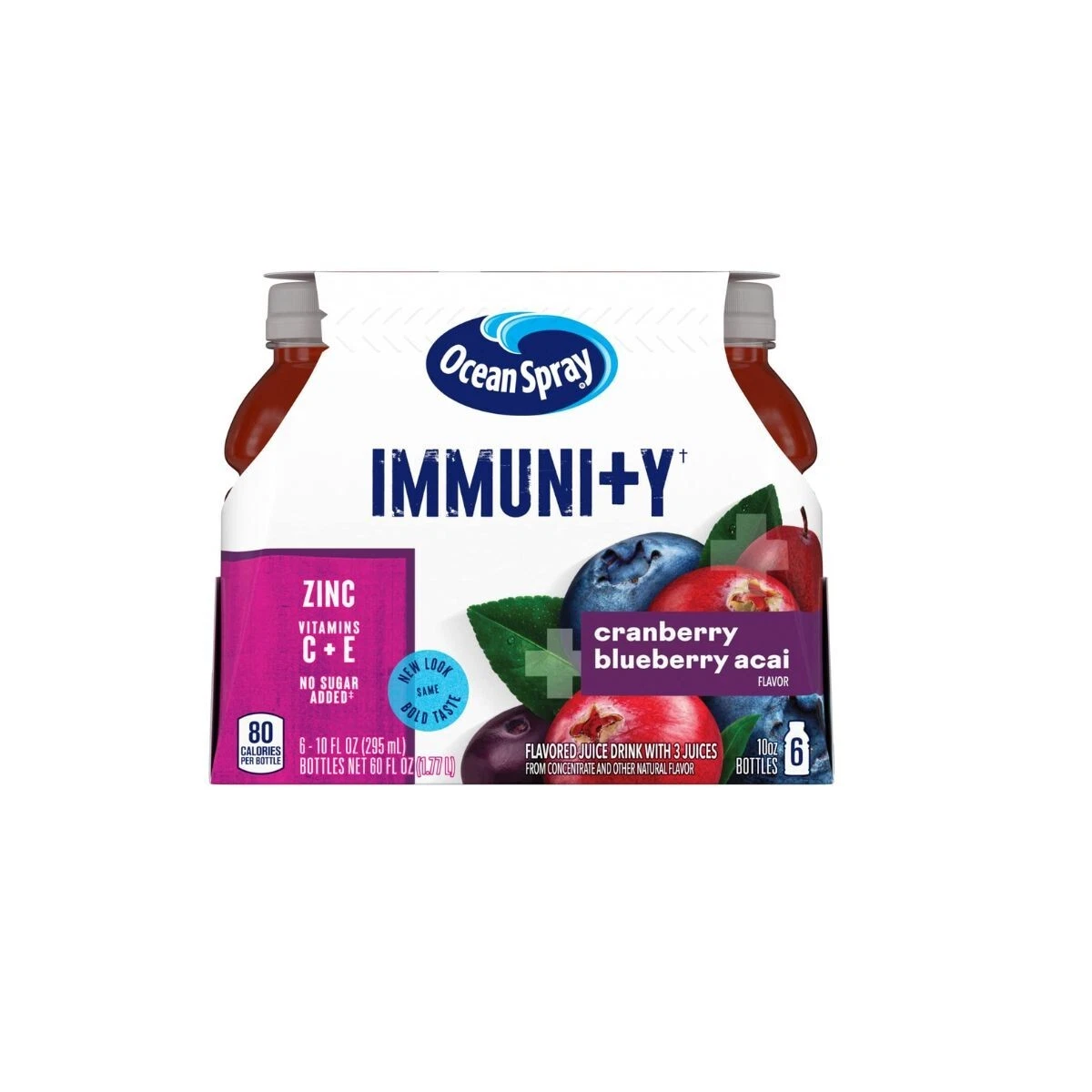 (6 Pack) Ocean Spray Immunity Cranberry Blueberry Acai Juice Drink, 10 Fl Oz