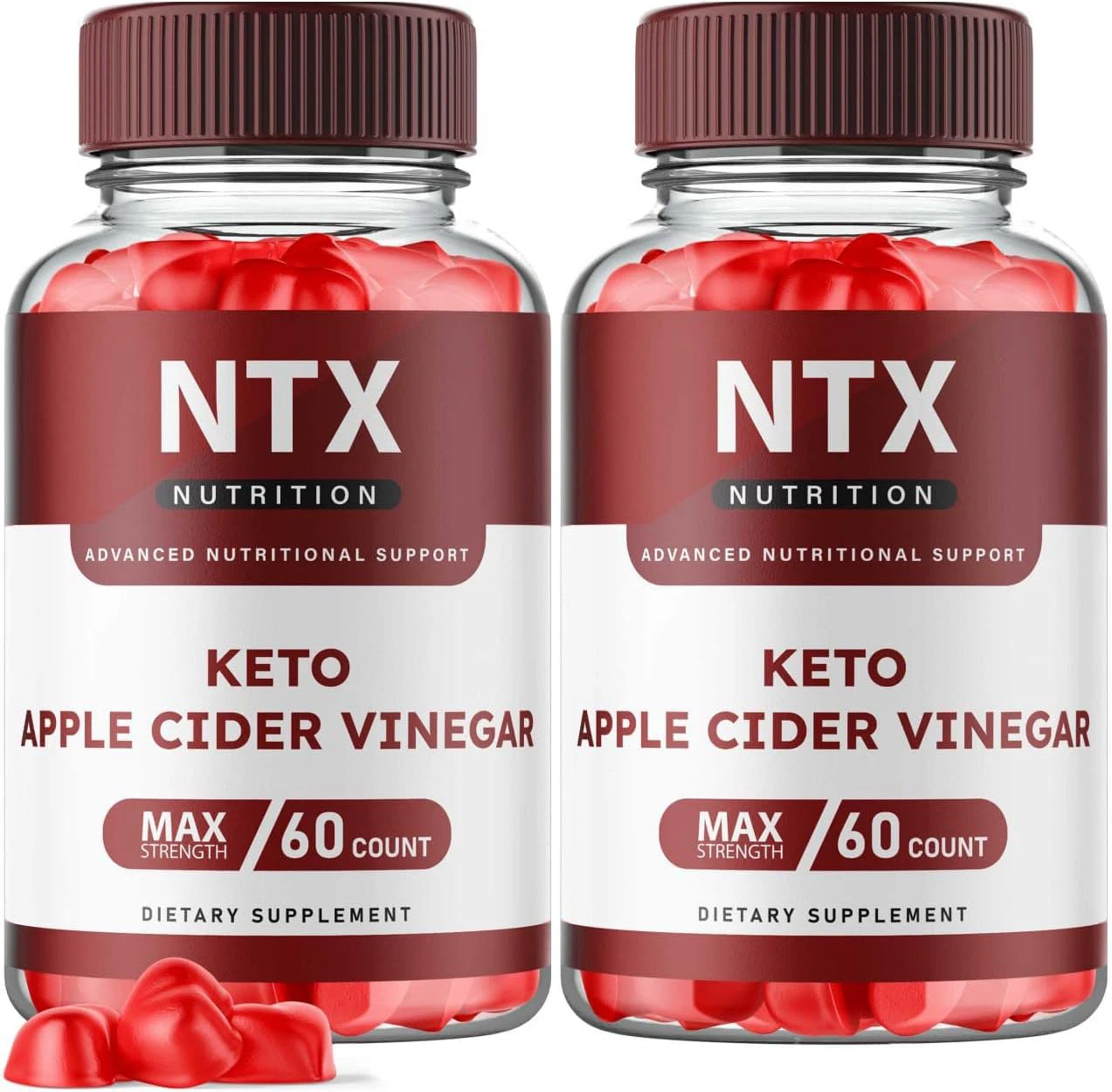 2 Pack - NTX Keto ACV Gummies, Vegan, Weight Loss Supplement - 120 Gummies