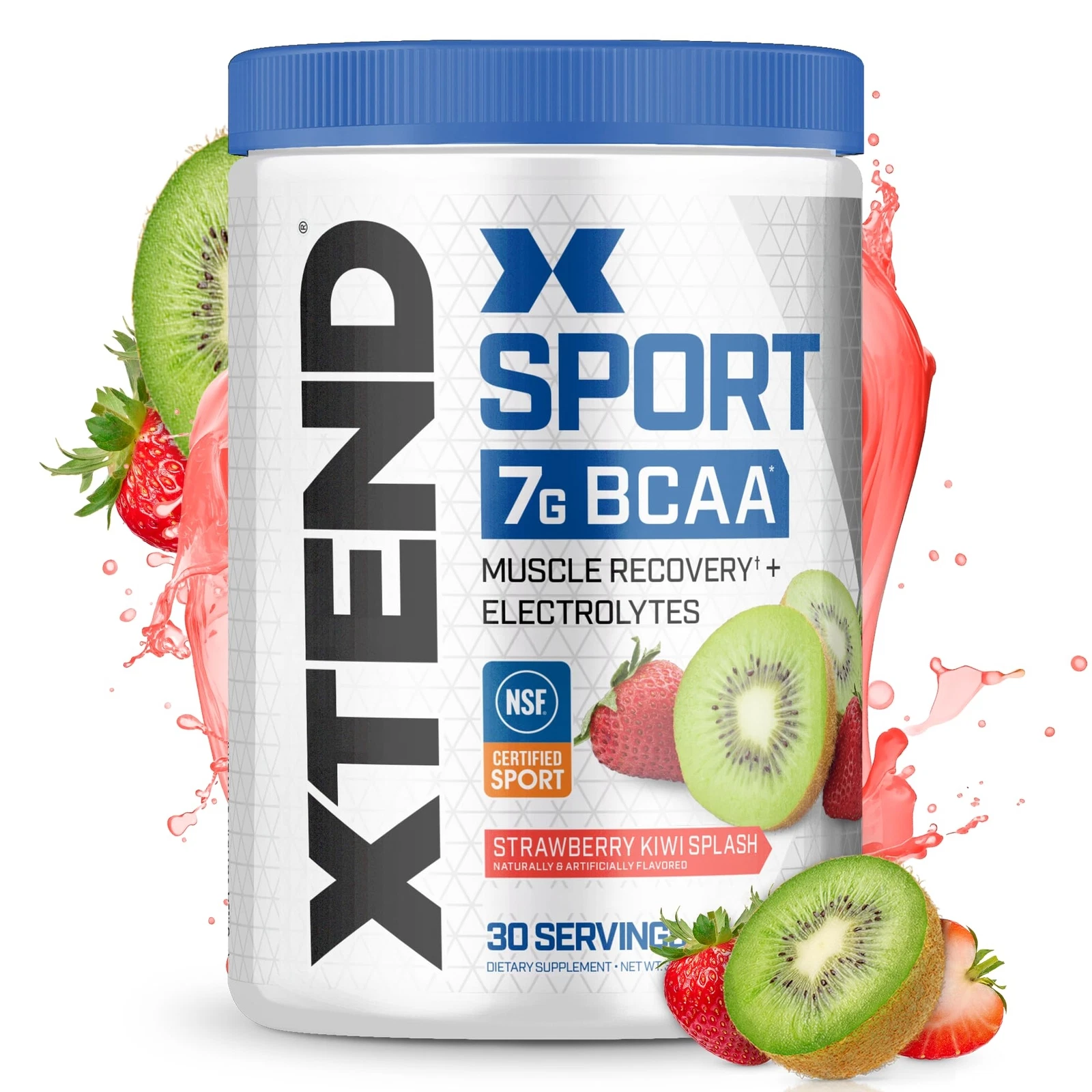 XTEND BCAA Powder Strawberry Kiwi Splash 30 Servings Sugar Free Electrolytes