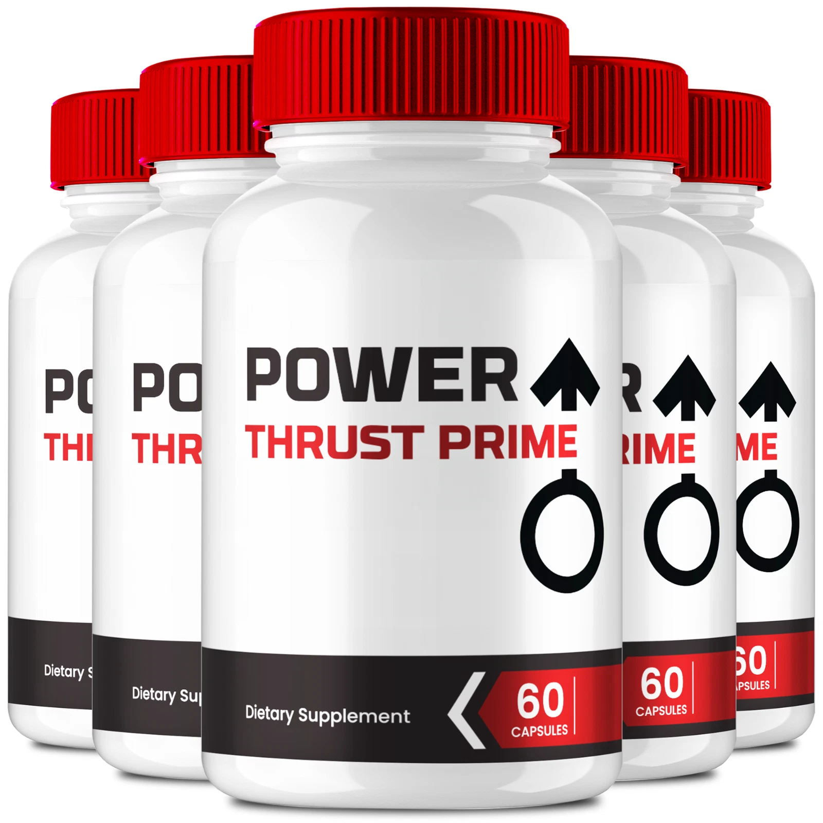 (5 Pack) Power Thrust Men Capsules, Maximum Strength Male Performance Pills