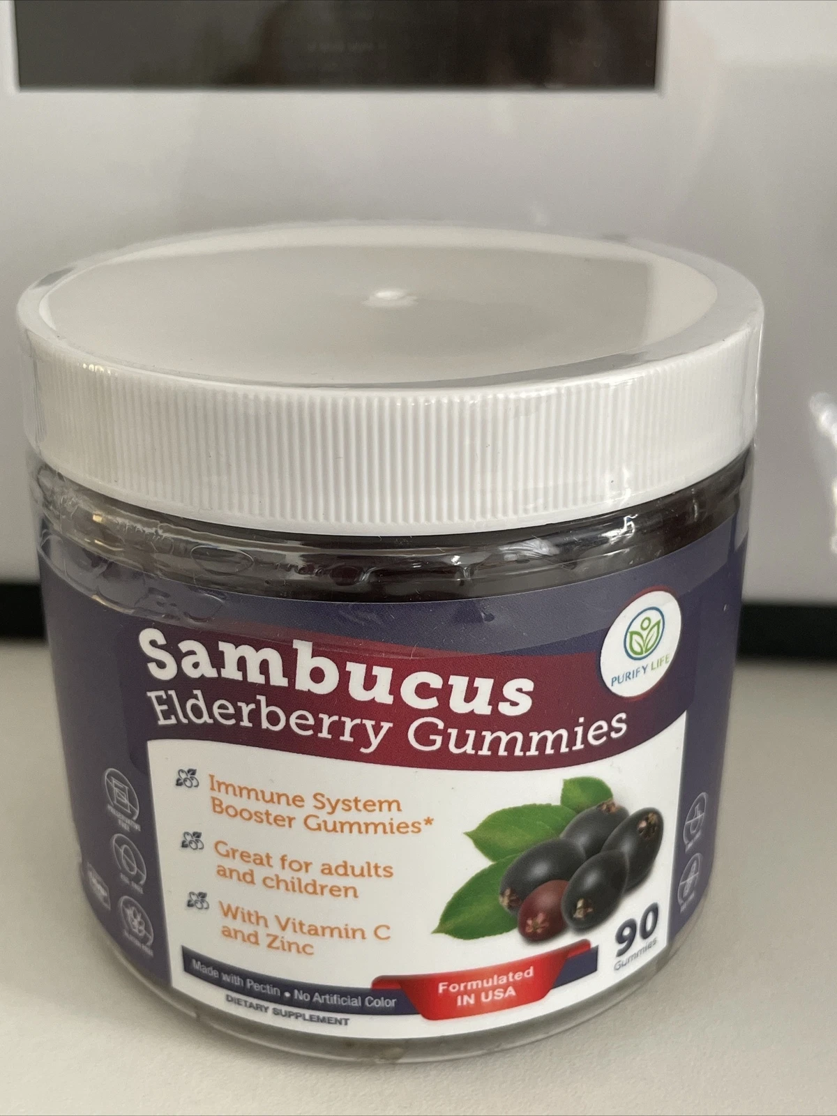 LUBEX Potent Elderberry Gummies for Kids and Adults 90ct (4 500mg/serving) -...