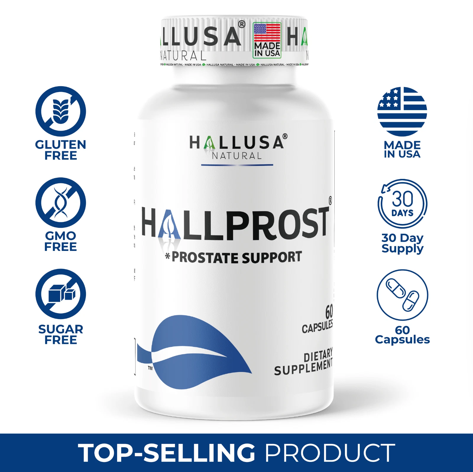 HALLPROST - Prostate Pills - Inflamed Prostate - Prostatitis - 60 Capsules