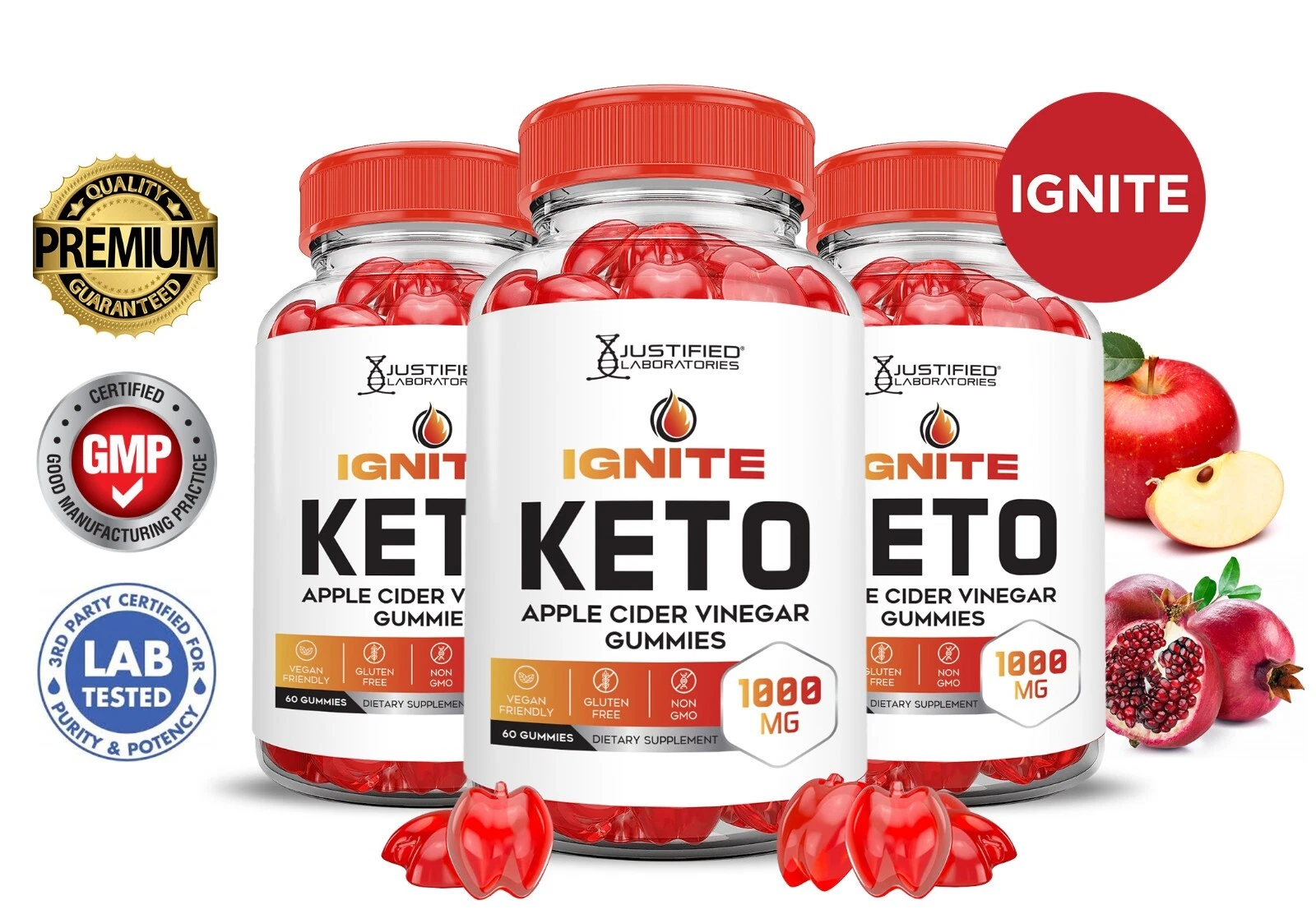 Ignite Keto ACV Gummies 1000MG Apple Cider Vinegar 180 Gummys