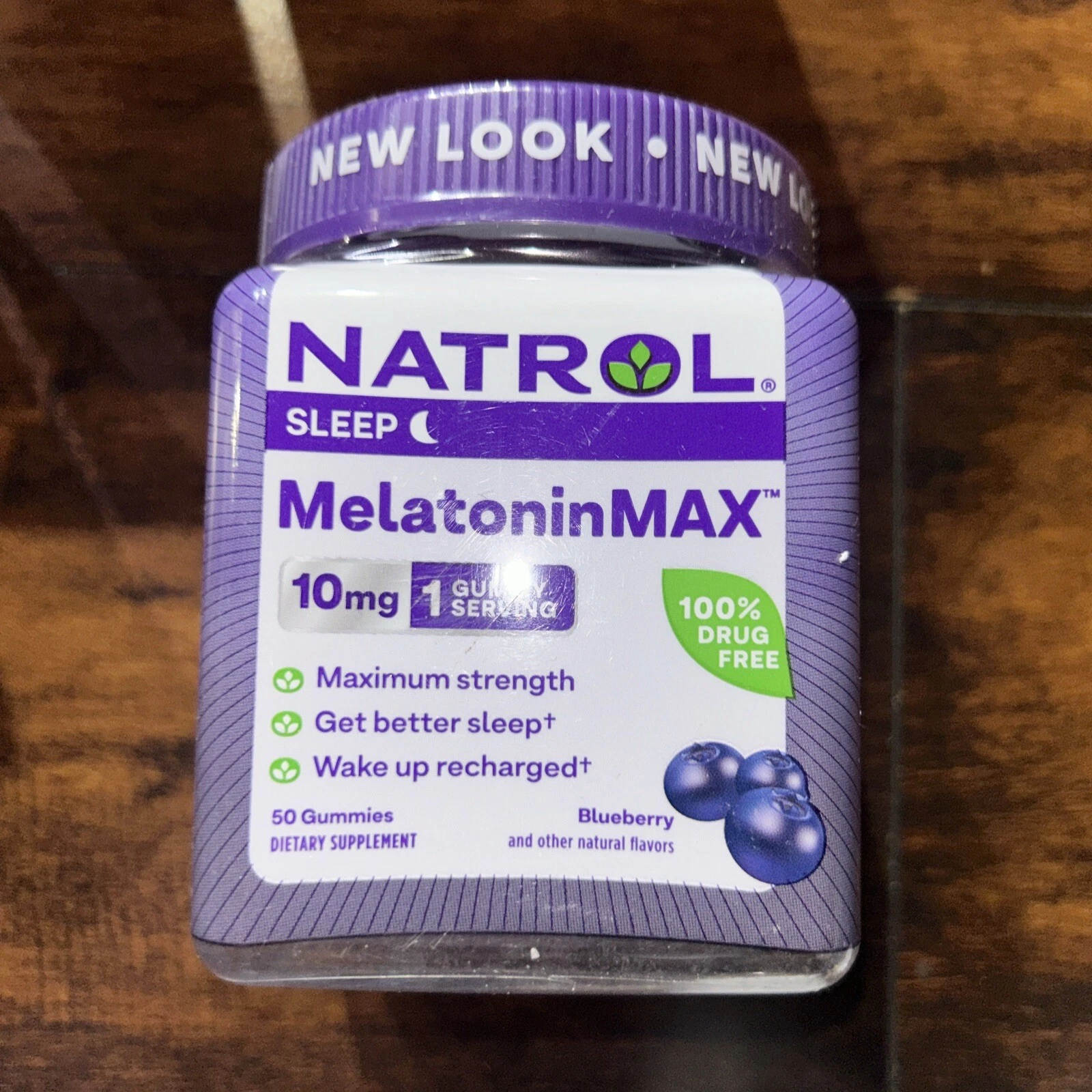 Natrol Melatonin Max Sleep Aid Blueberry Flavor Gummies, 10mg - 50 Count