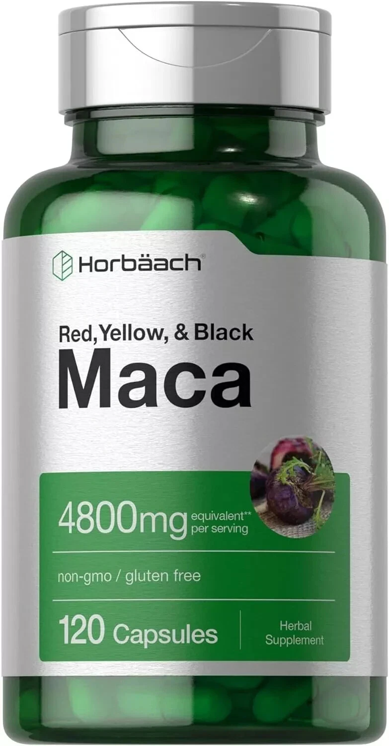 Maca Root Capsules 4800 mg | 120 Pills Peruvian Maca Extract for Men Gluten Free