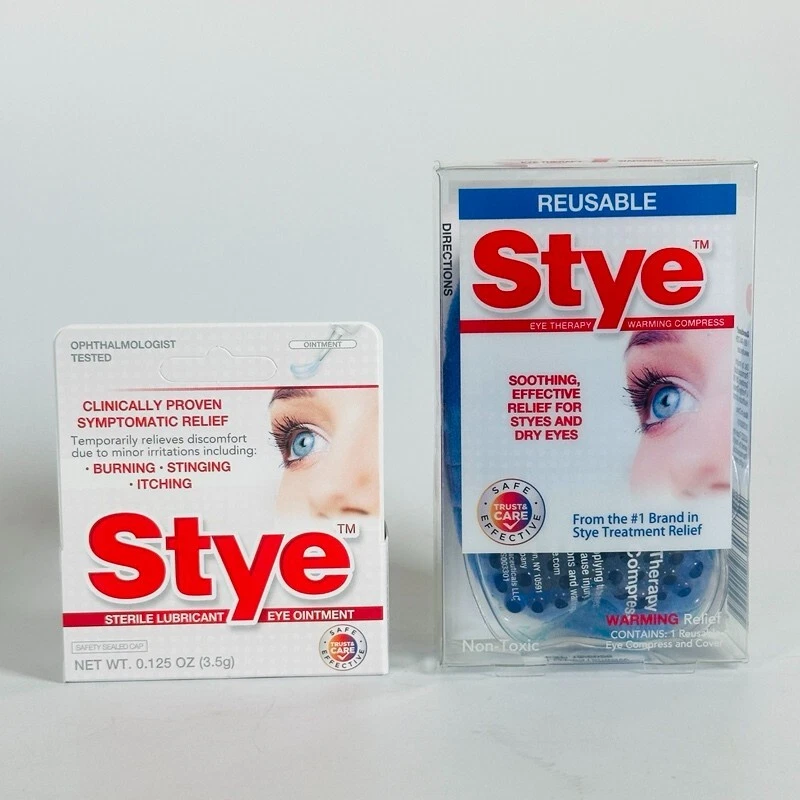 Stye Sterile Lubricant Eye Ointment and Warming Compress Bundle 12/2026