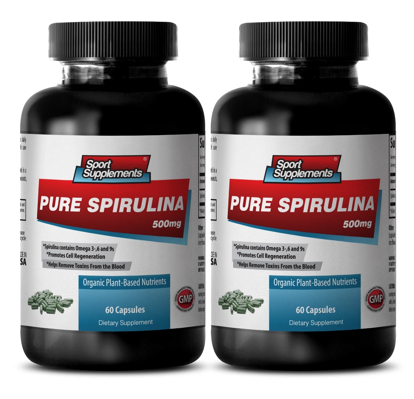 Organic SPIRULINA 500mg 100% Plant-Based Algae Vegetarian Protein Clorophyll 2B