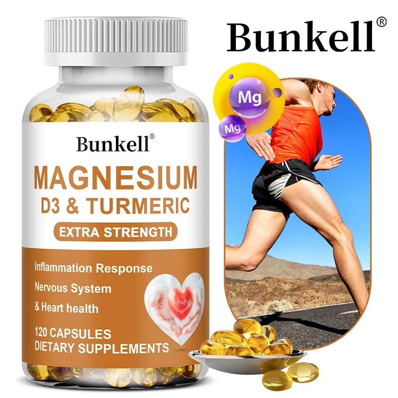 Magnesium D3 Turmeric Balance Nervous Sysytem Heart Joint Bone Health 5 Bottles