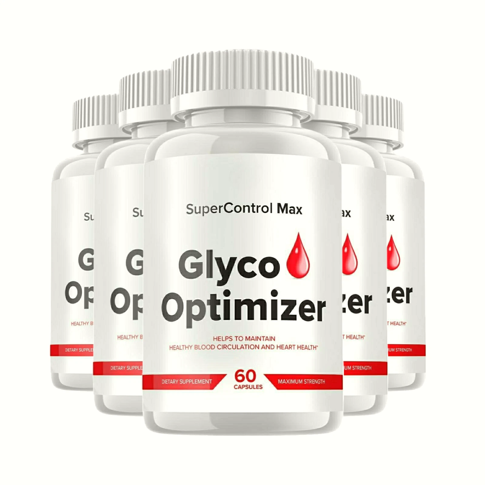 5-Pack SuperControl Max Glyco Optimizer, Blood Balance Support - 300 Capsules