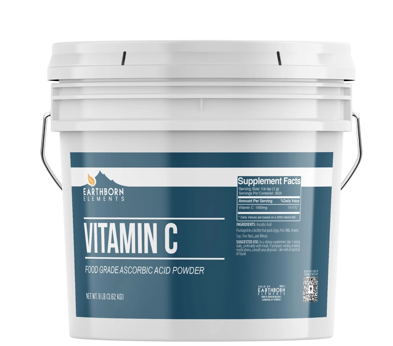 Earthborn Elements Vitamin C Powder (1 Gallon) 128 Ounce (Pack of 1)