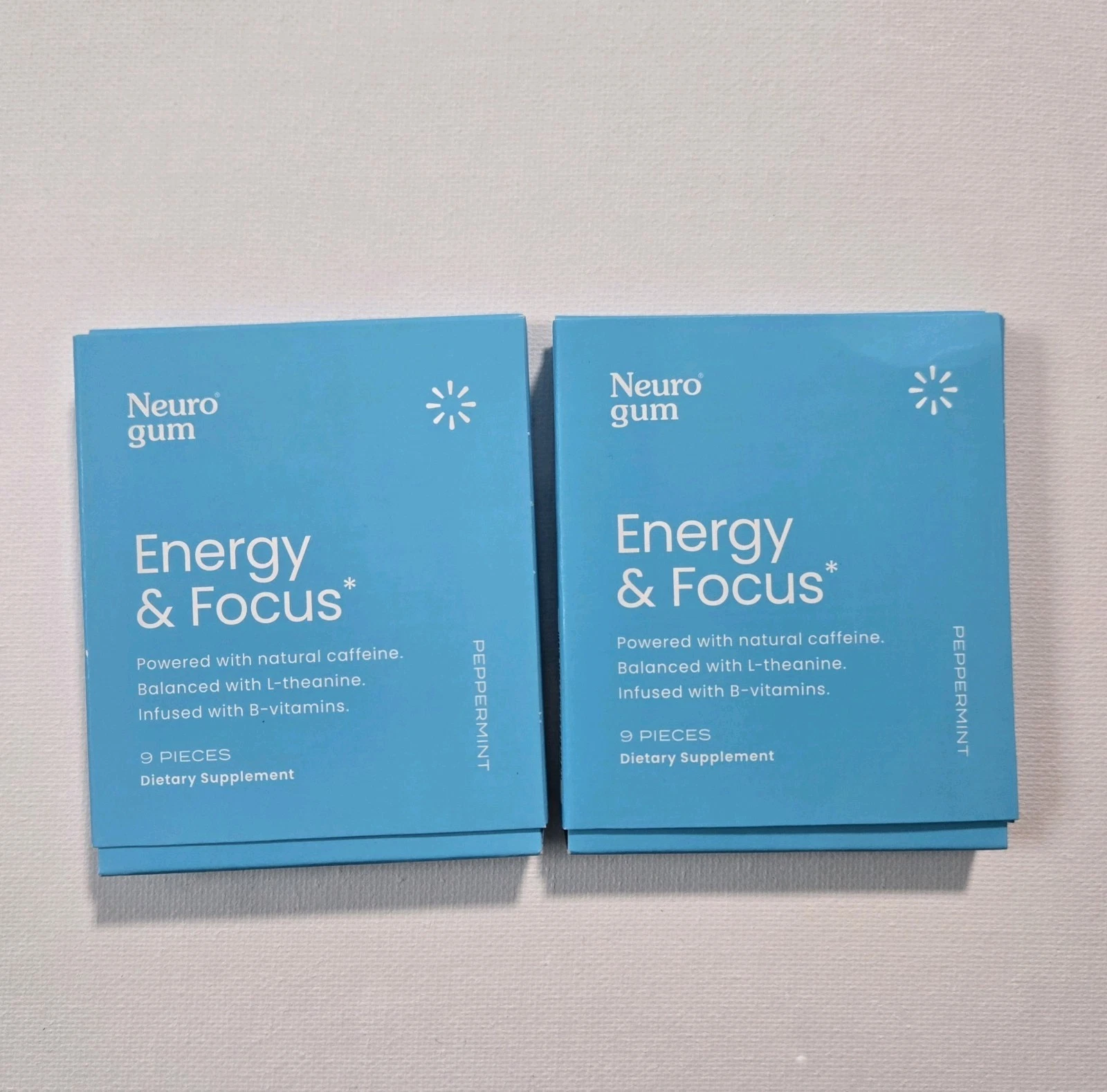 Neuro Gum L-theanine B-12 Nootropics Caffeine 2pk 18 pcs Boost Energy & Focus