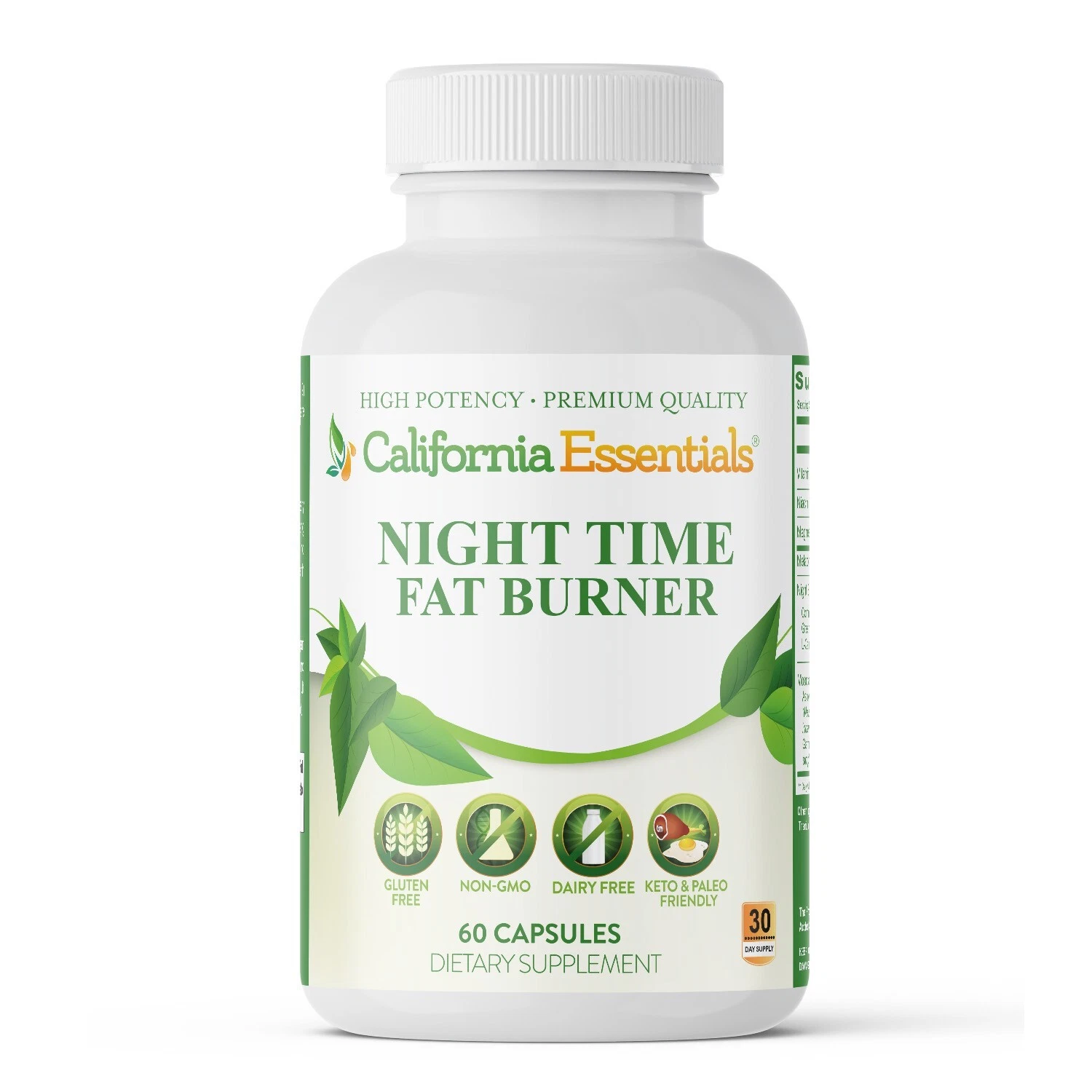 Night Time Fat Burner - Natural Calming Formula Helps Control Cravings - 60 ct