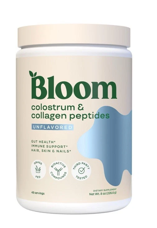 Bloom Nutrition Colostrum & Collagen Peptides, 8 oz (226.6g)