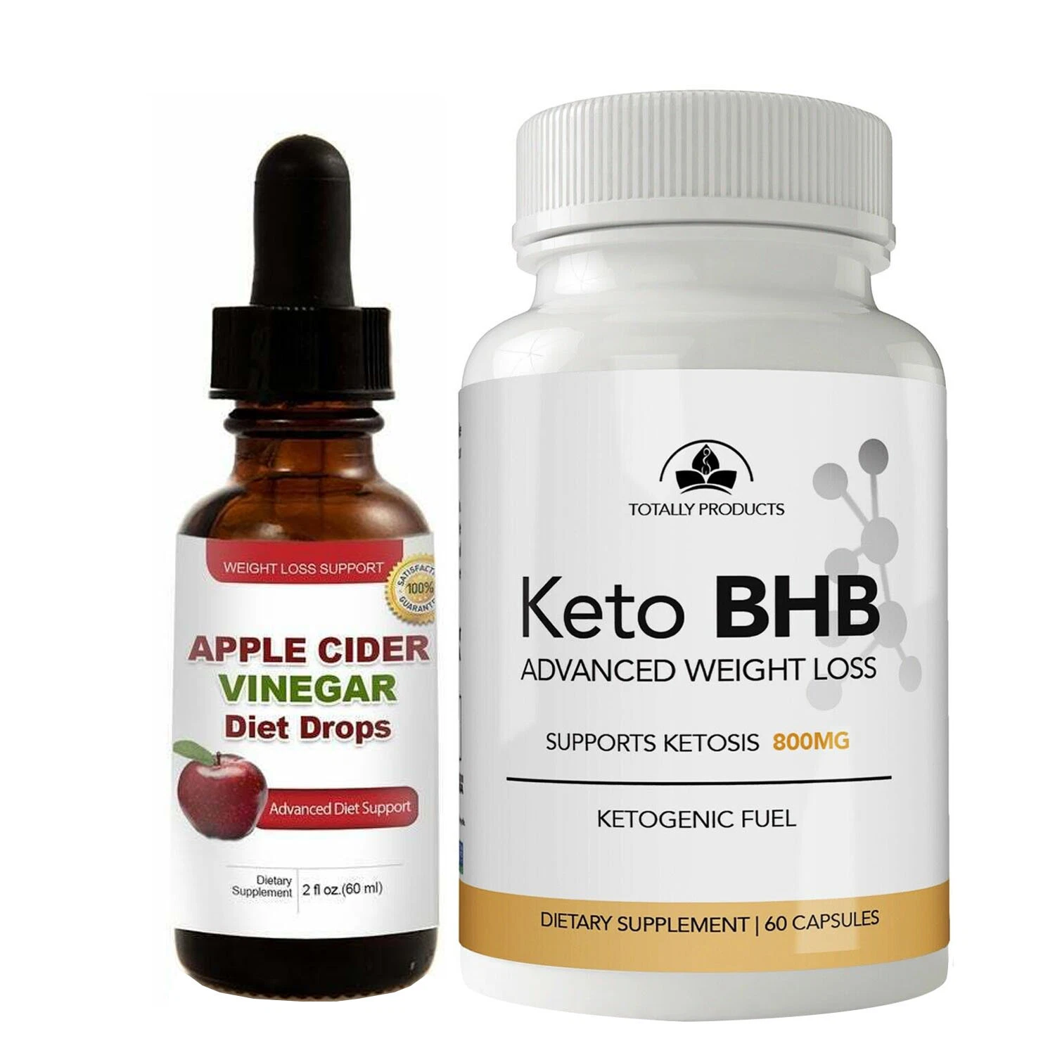 Keto BHB Weight Loss Fat Burn Dietary Capsules & Apple Cider Vinegar Diet Drops