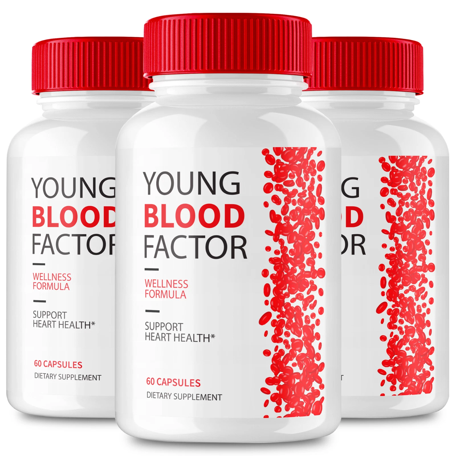 (3 Pack) Young Blood Factor Blood Sugar Support Capsules, Heart Health Pills